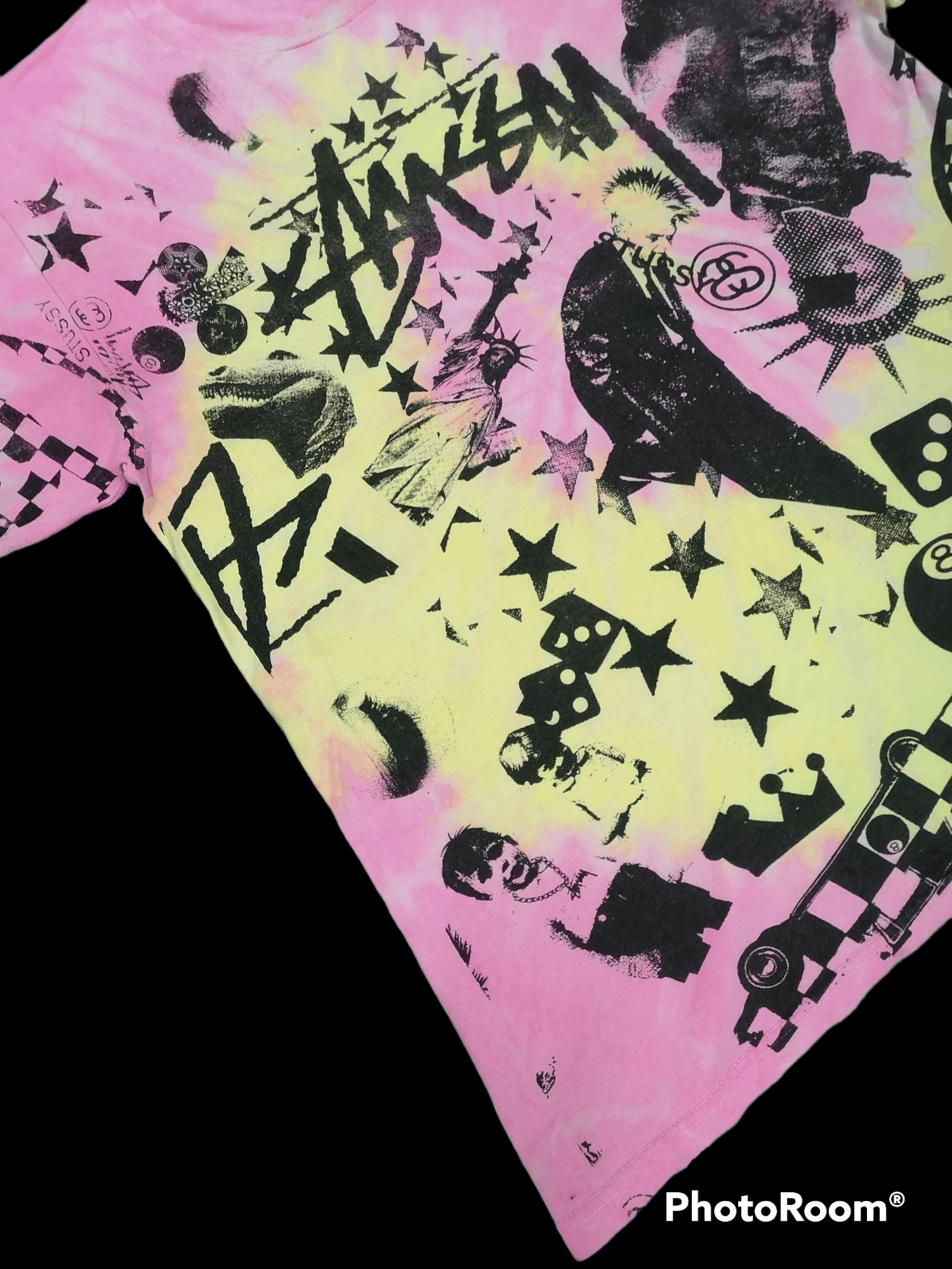 Stussy × Vintage Rare🔥Stussy Tie Dye All Logo Shirts Size US M / EU 48-50 / 2 - 4 Thumbnail