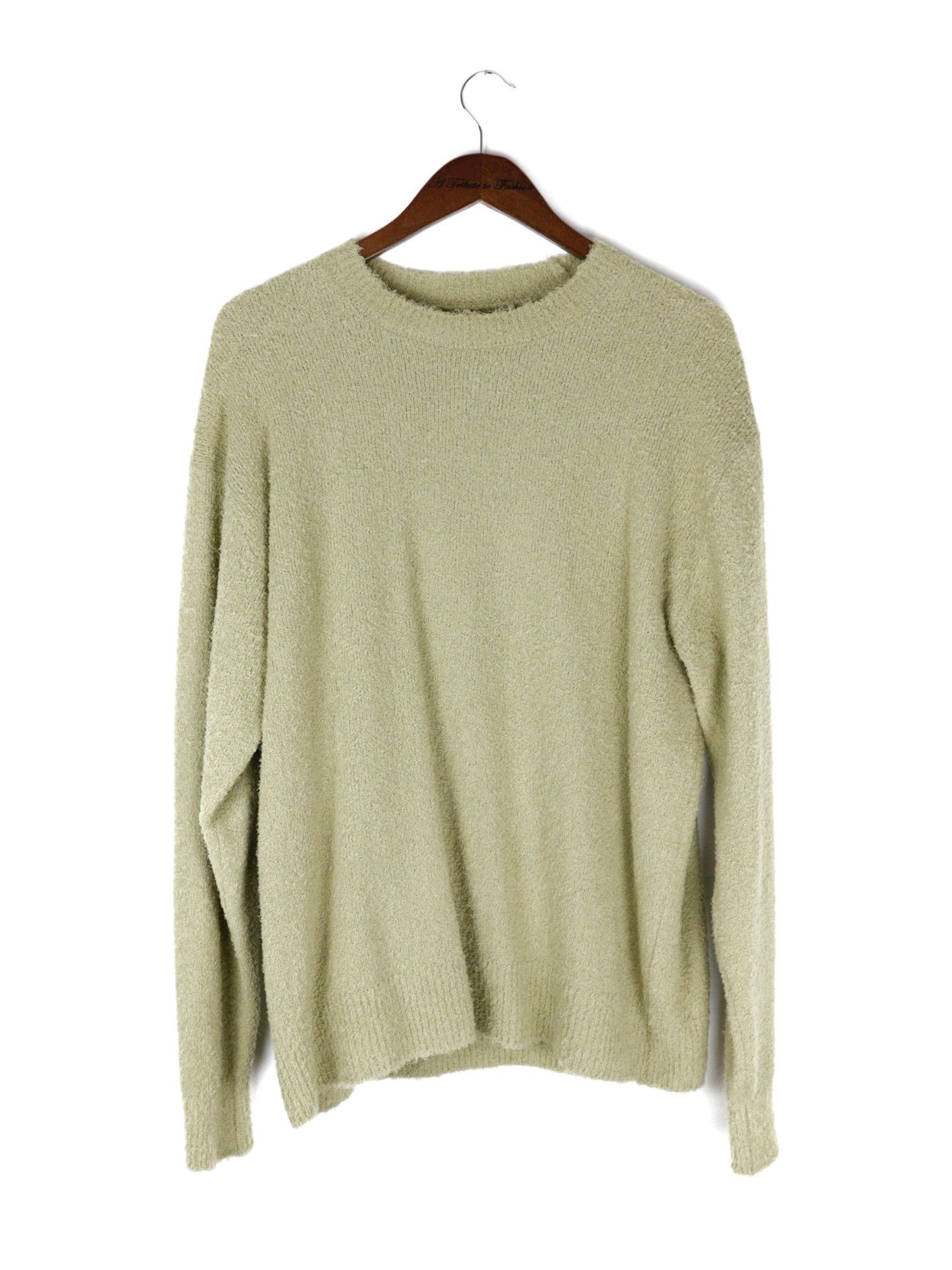 image of Auralee Shaggy Sweater Light Green, Men's (Size Large)