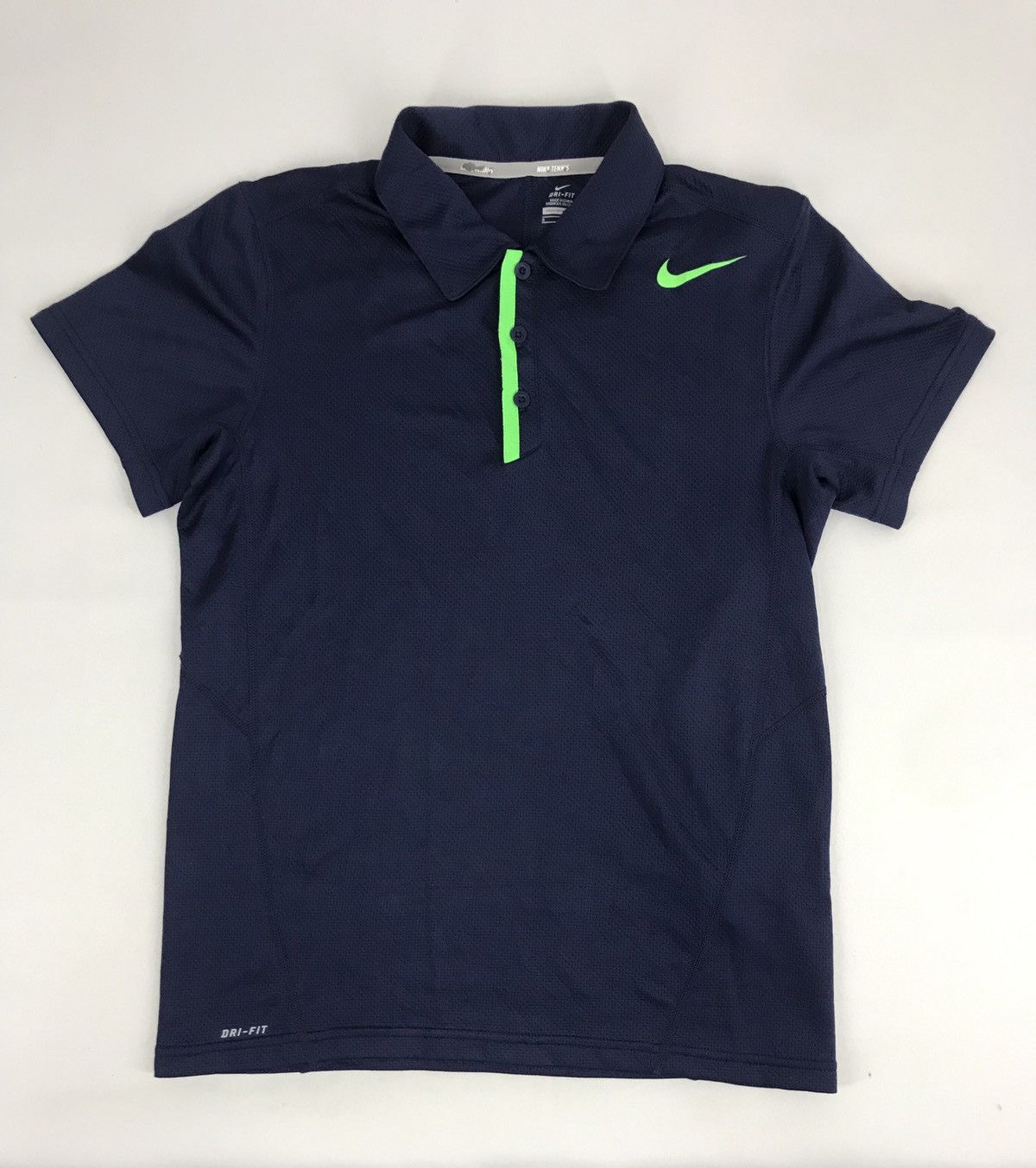 image of Nike Tennis Dri-Fit Polo Tee T-Shirt Swoosh Logo in Blue, Men's (Size Small)