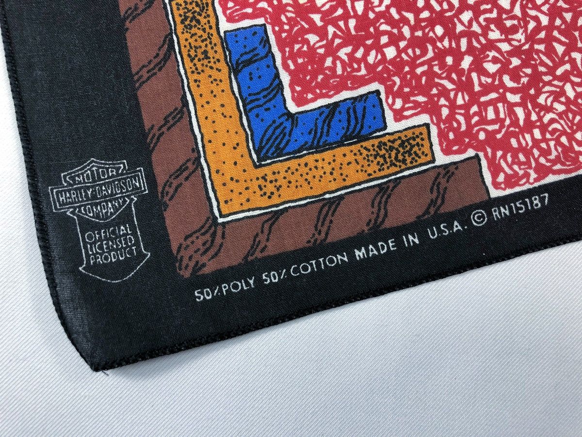 Harley Davidson × Vintage Rare Vintage Harley Davidson Bandana Made in USA Size ONE SIZE - 3 Thumbnail