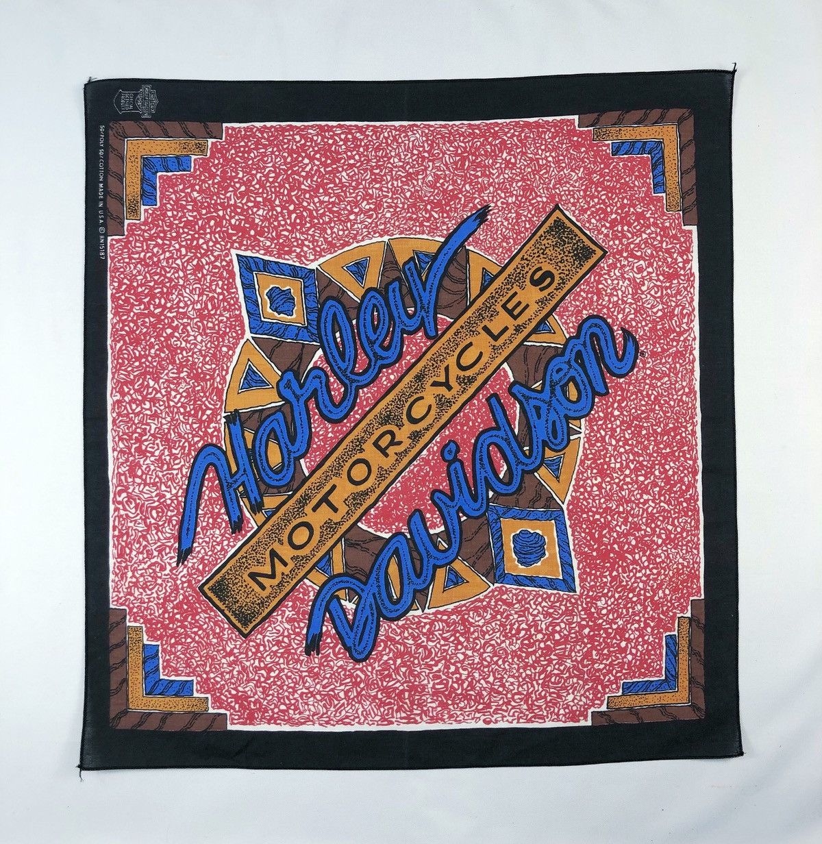 Harley Davidson × Vintage Rare Vintage Harley Davidson Bandana Made in USA Size ONE SIZE - 1 Thumbnail