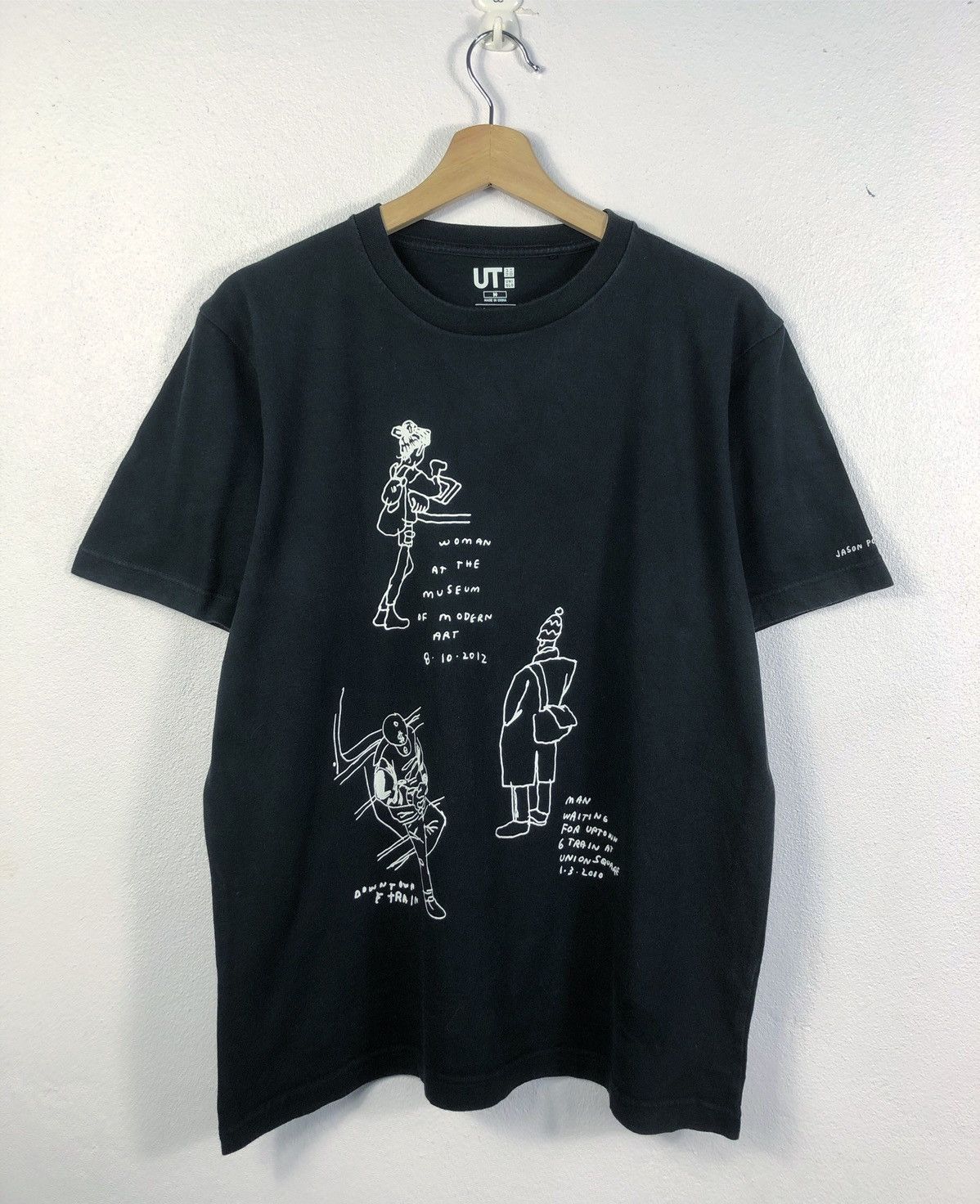 image of Uniqlo X Jason Polan Art Tee in Black, Men's (Size Medium)
