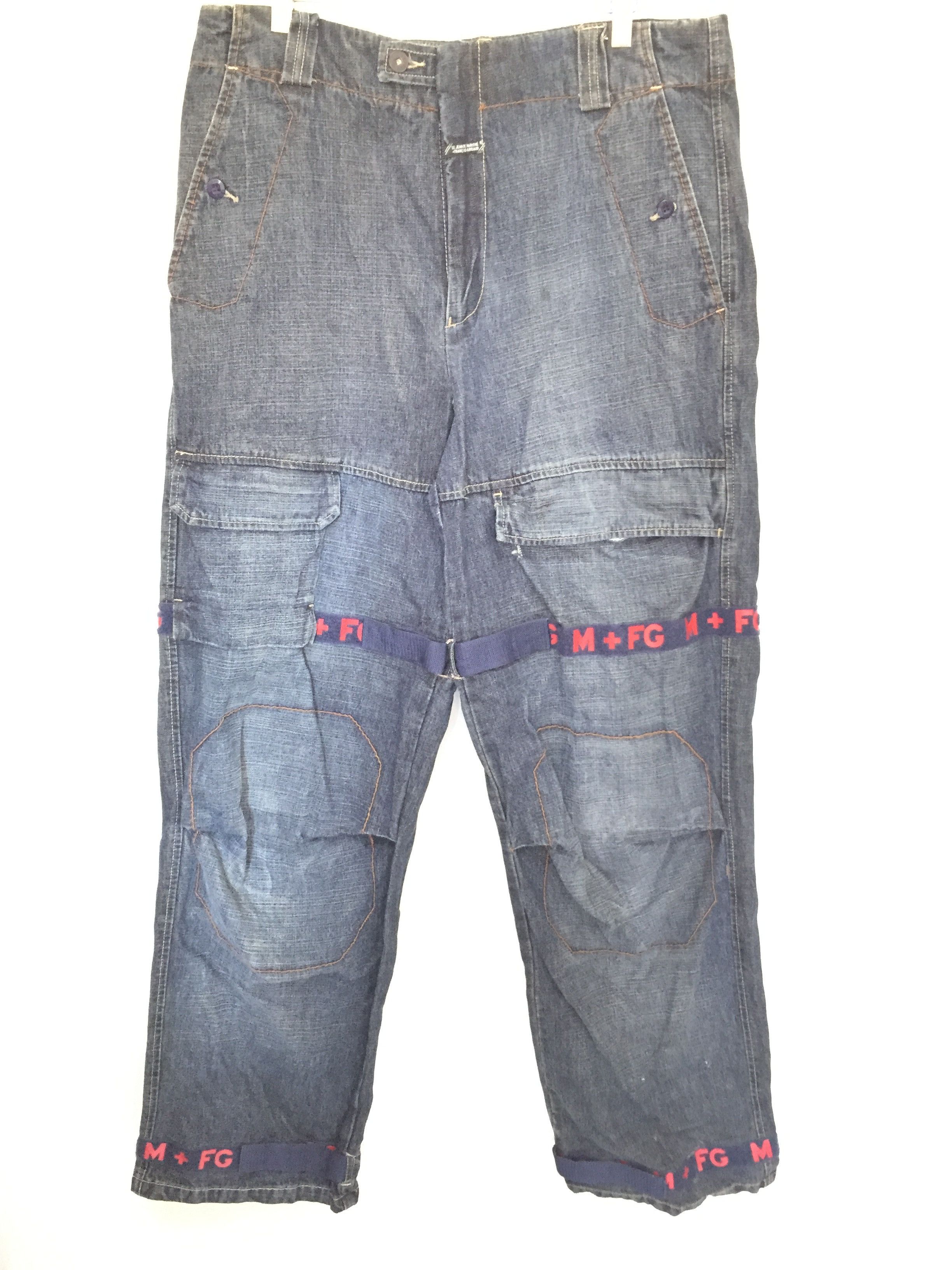 image of Marithe Francois Girbaud 90's Mfg Baggy Bondage Pants in Denim, Men's (Size 33)