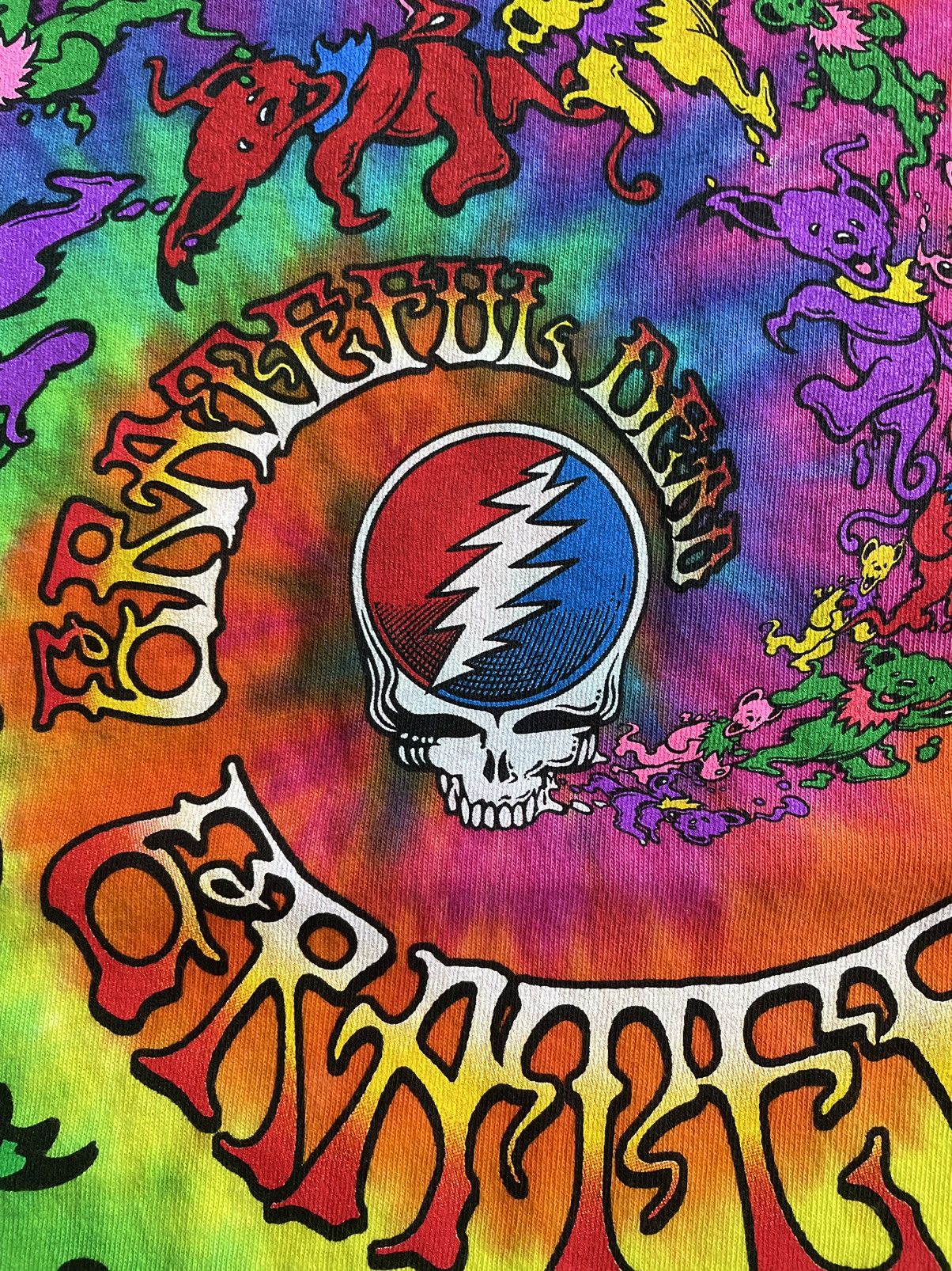 Grateful Dead × Liquid Blue Small Rainbow Tie Dye Spiral Dancing Bears Tour Tee Shirt Size US S / EU 44-46 / 1 - 3 Thumbnail