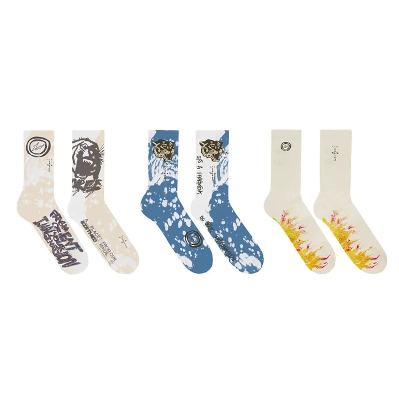 Fragment Design INCLUDES 3 Cactus Jack for Fragment 3 Pack Socks Size ONE SIZE - 2 Thumbnail