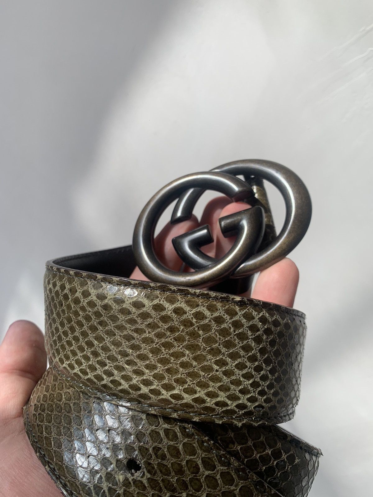 Gucci 🐍Gucci Python Leather GG man luxury belt Size ONE SIZE - 6 Thumbnail