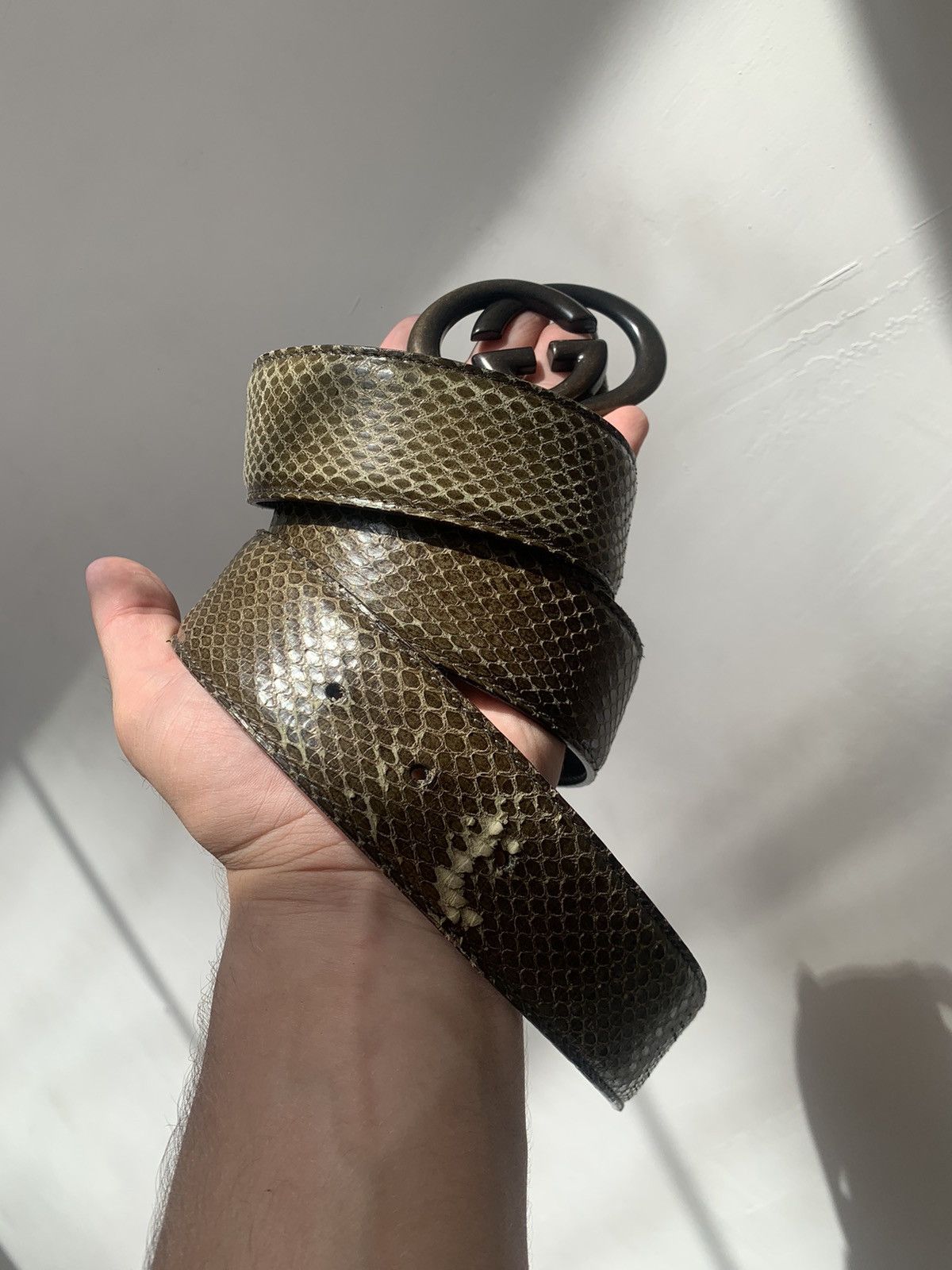 Gucci 🐍Gucci Python Leather GG man luxury belt Size ONE SIZE - 3 Thumbnail