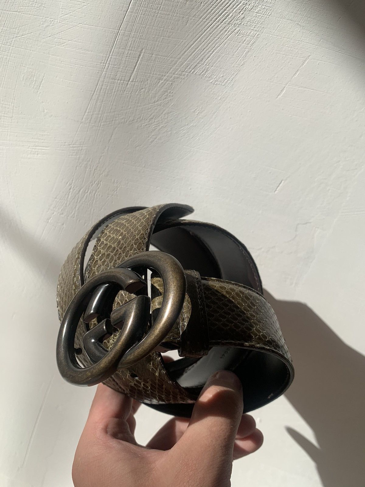 Gucci 🐍Gucci Python Leather GG man luxury belt Size ONE SIZE - 9 Thumbnail