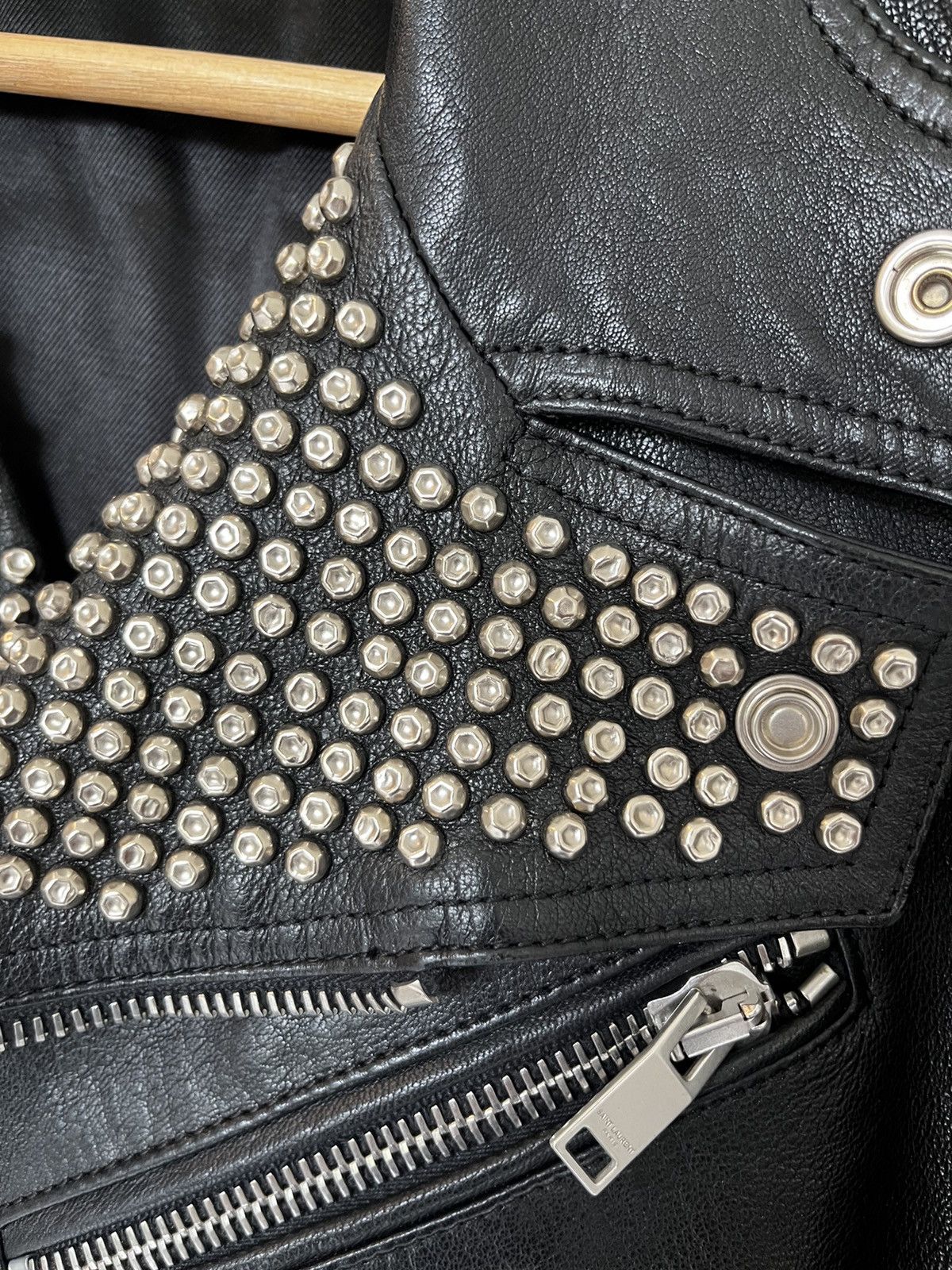 Hedi Slimane × Saint Laurent Paris Saint Laurent Hedi Slimane Runway Studded L17 Leather Jacket Size US S / EU 44-46 / 1 - 3 Thumbnail