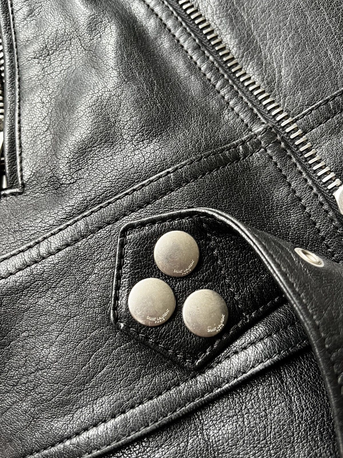 Hedi Slimane × Saint Laurent Paris Saint Laurent Hedi Slimane Runway Studded L17 Leather Jacket Size US S / EU 44-46 / 1 - 4 Thumbnail