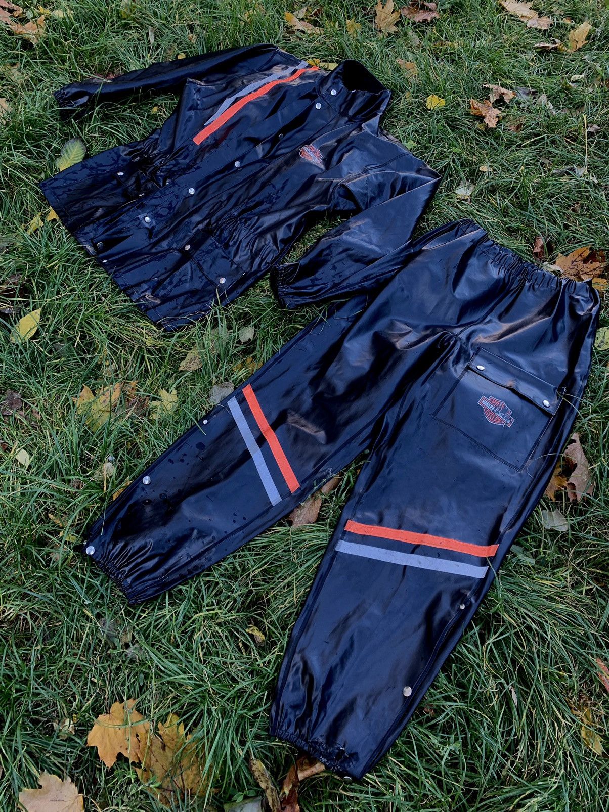 Harley Davidson Vintage Harley Davidson rare rain suit jacket pants Size US XL / EU 56 / 4 - 13 Thumbnail
