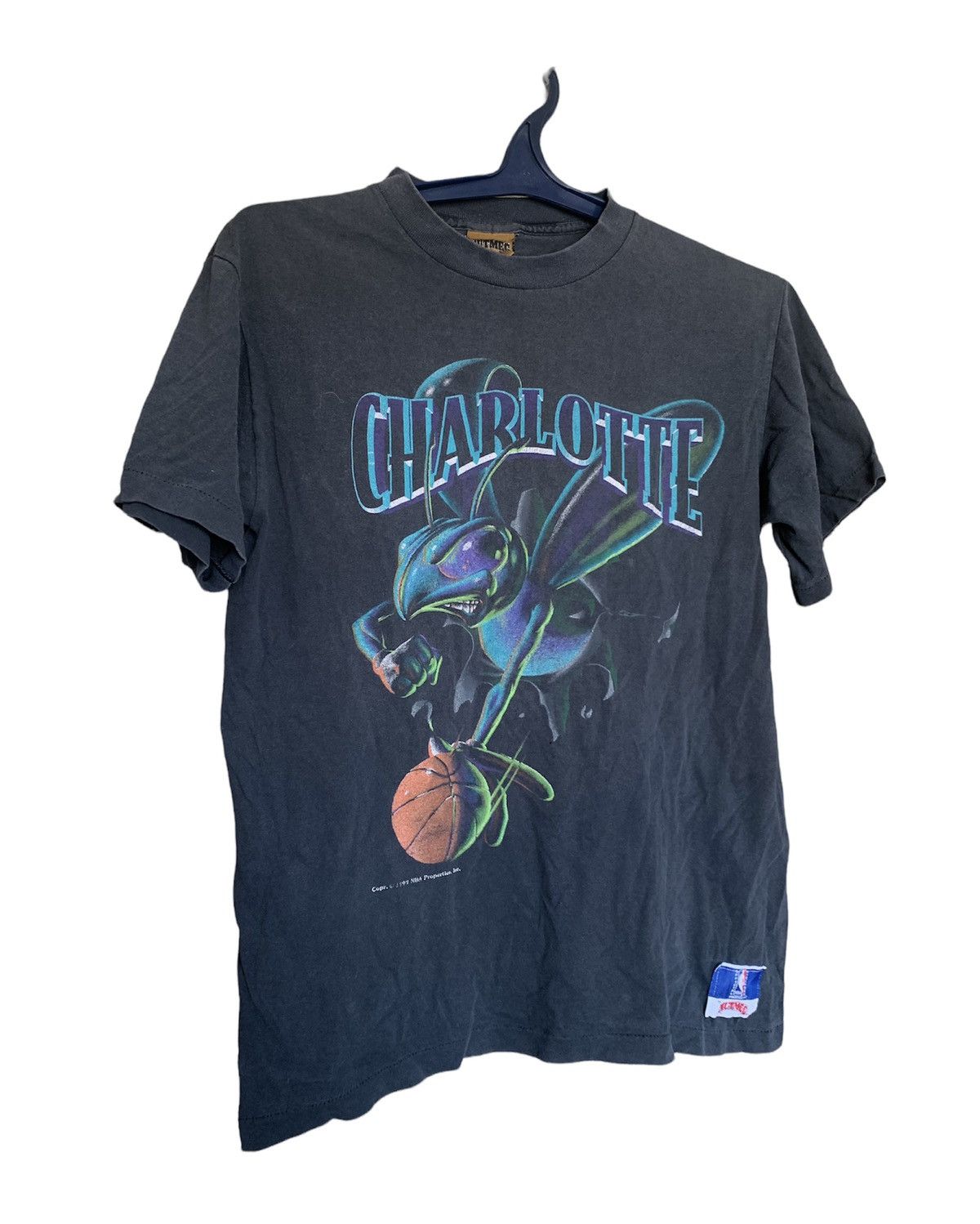 NBA × Vintage 1993 Charlotte Hornets Rare NBA vintage made in usa tee Size US XXL / EU 58 / 5 - 2 Thumbnail