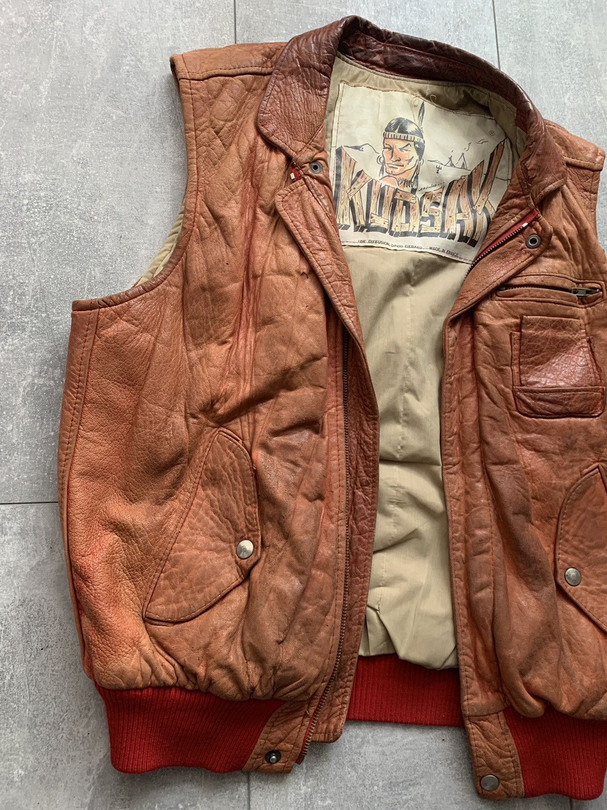 Vintage Kudsak vintage rare Indian leather vest jacket France Size US M / EU 48-50 / 2 - 5 Thumbnail