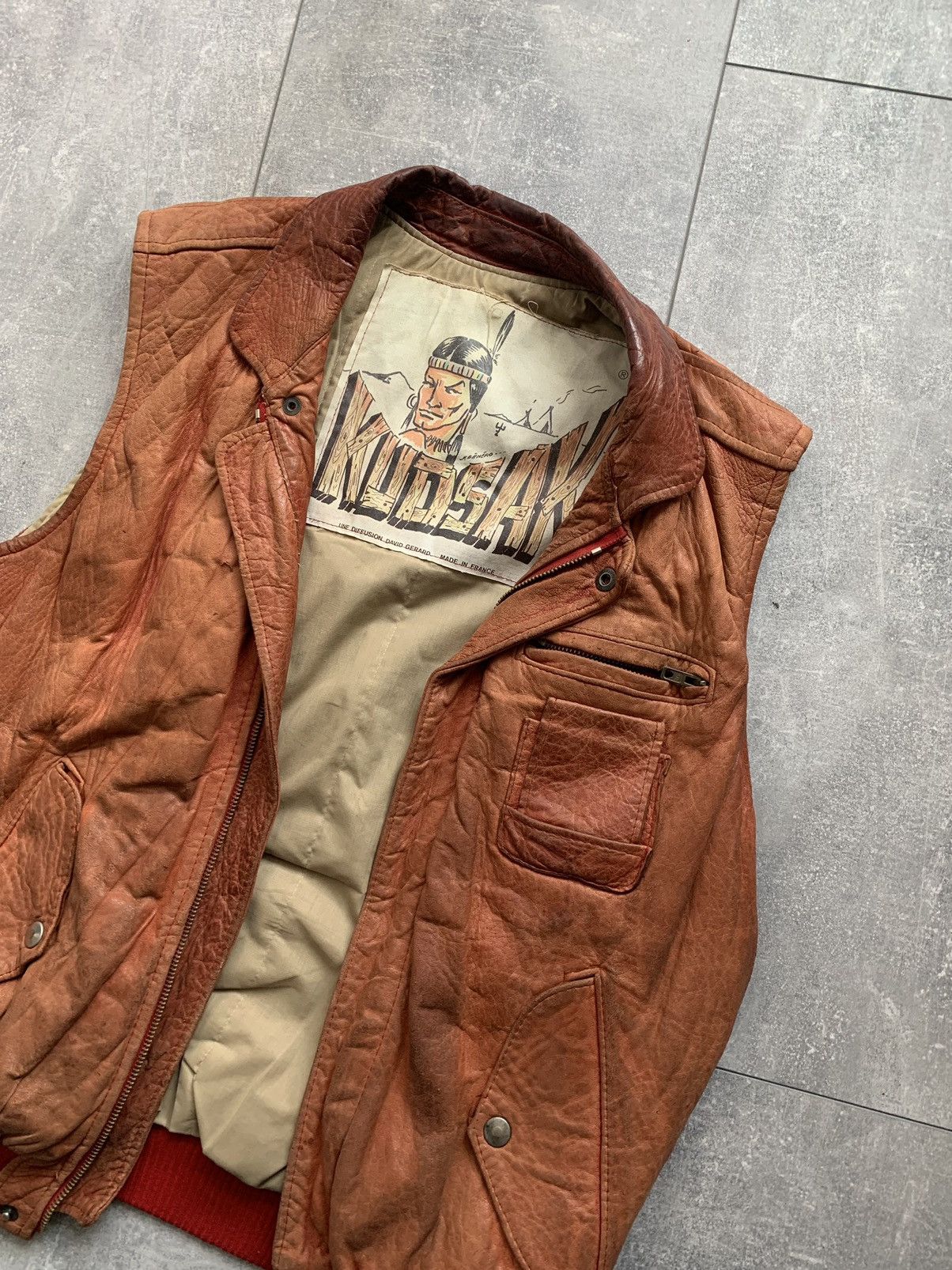 Vintage Kudsak vintage rare Indian leather vest jacket France Size US M / EU 48-50 / 2 - 3 Thumbnail