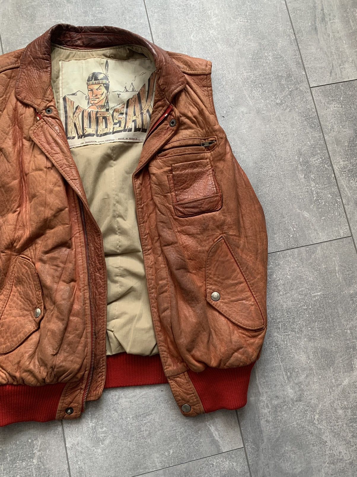 Vintage Kudsak vintage rare Indian leather vest jacket France Size US M / EU 48-50 / 2 - 6 Thumbnail