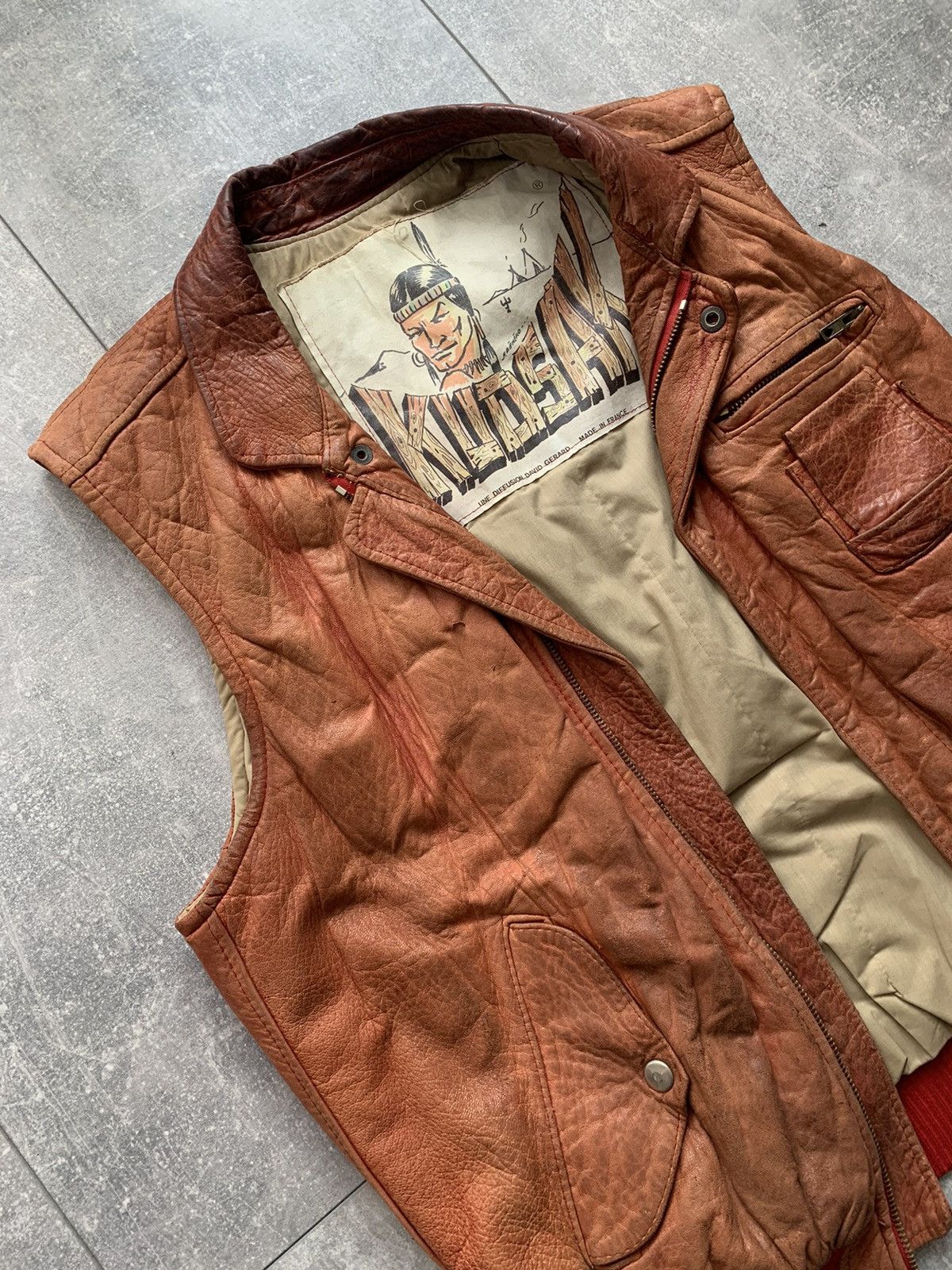 Vintage Kudsak vintage rare Indian leather vest jacket France Size US M / EU 48-50 / 2 - 13 Thumbnail