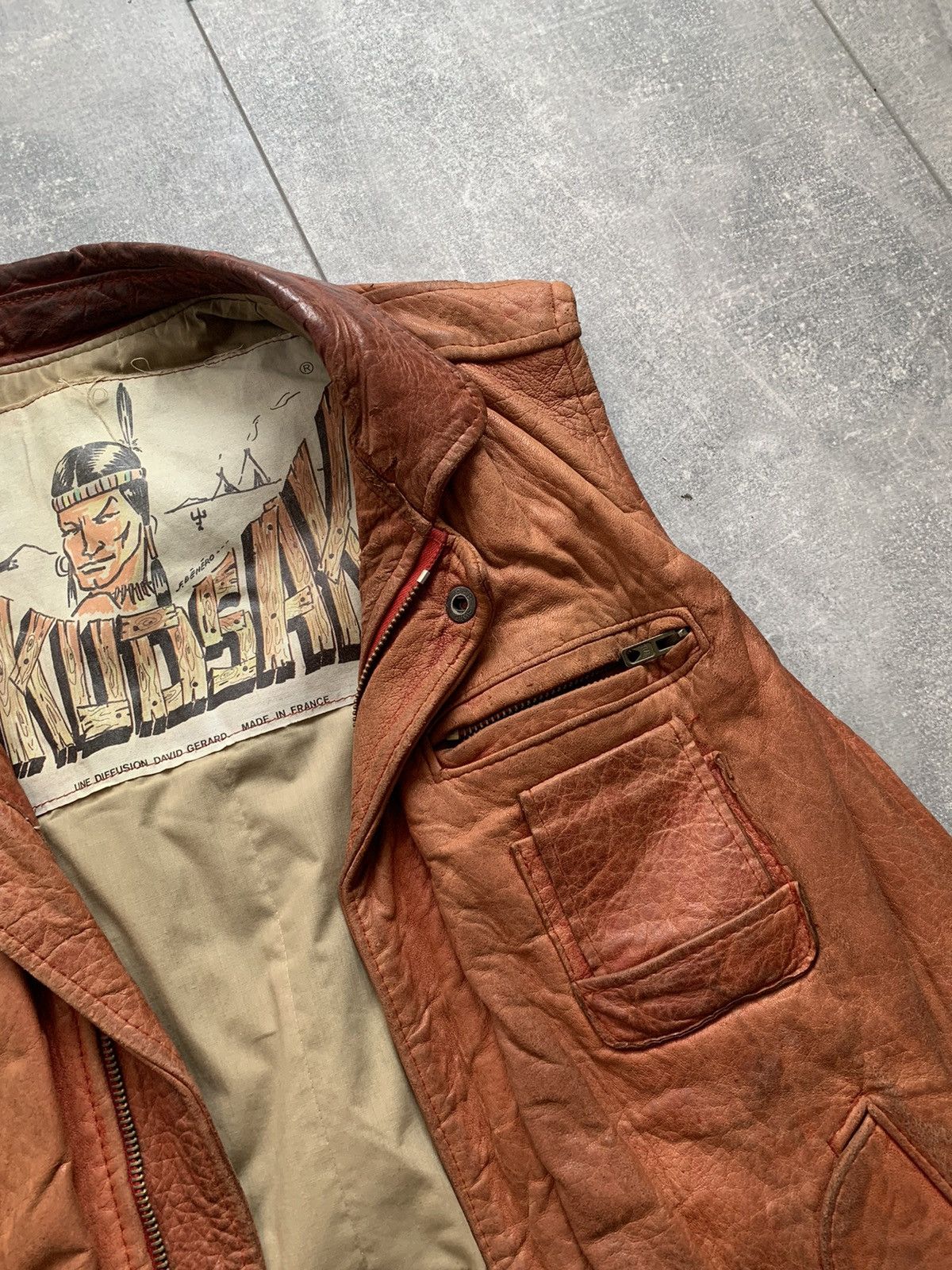 Vintage Kudsak vintage rare Indian leather vest jacket France Size US M / EU 48-50 / 2 - 12 Thumbnail