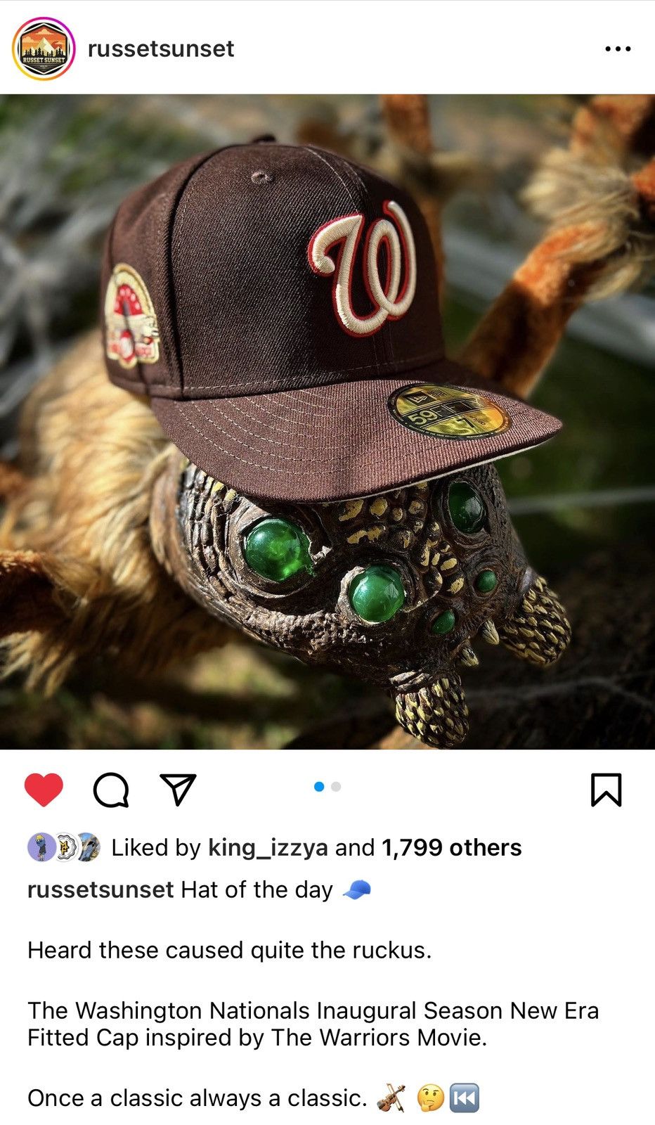 MLB × MyFitteds × New Era 7 5/8 WASHiNGTON NATiONALS “THE WARRiORS” 1979 brown cream Size ONE SIZE - 10 Thumbnail