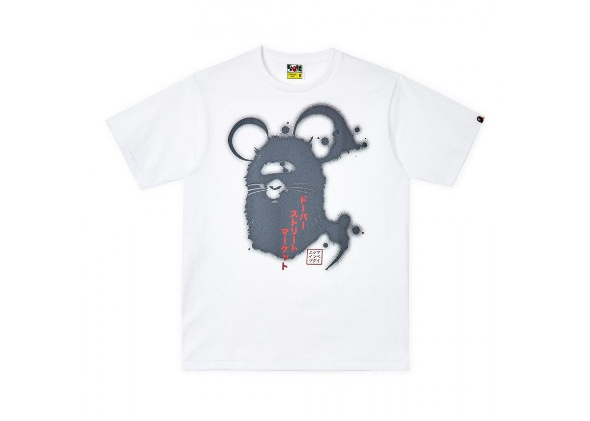 image of Bape x Dover Street Market 2020 Chinese New Year Dsm Exclusive Year Of The Rat Tee Cny in White (Si