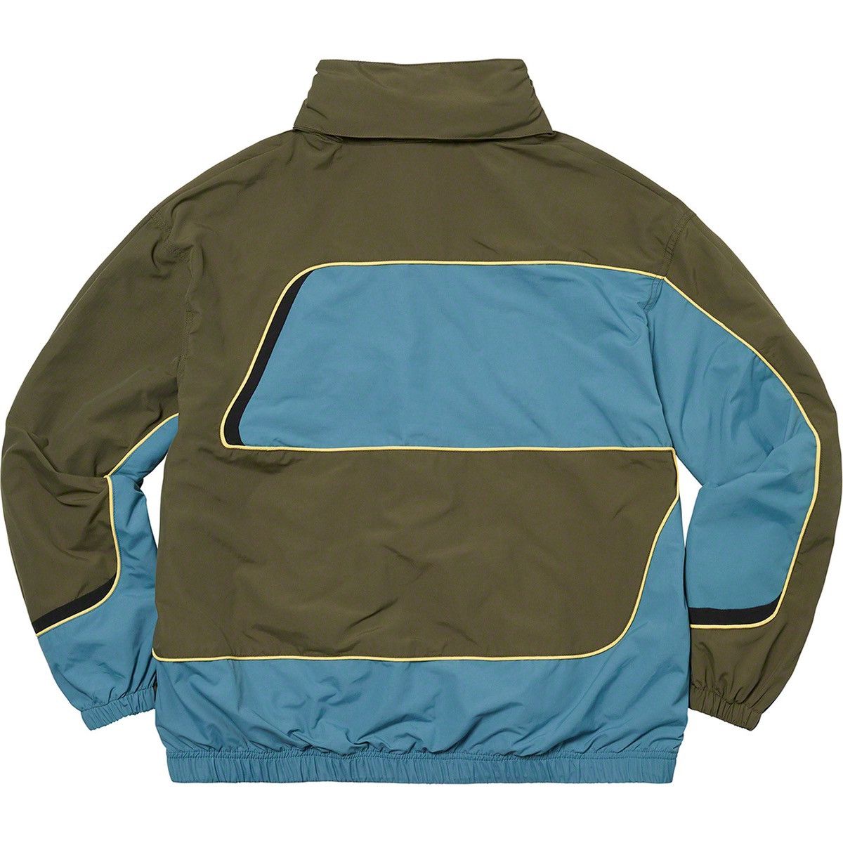 Supreme Autumn 2021 S Paneled Track Jacket Olive Drab Teal Volt Size US M / EU 48-50 / 2 - 2 Thumbnail