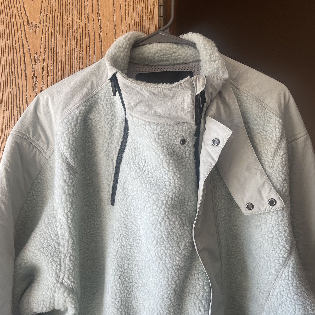 A-COLD-WALL* ASYMMETRiC PANELED SHERPA PiLE FLEECE BiAS COAT JACKET Size US L / EU 52-54 / 3 - 6 Thumbnail