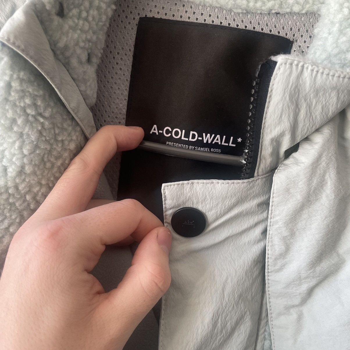 A-COLD-WALL* ASYMMETRiC PANELED SHERPA PiLE FLEECE BiAS COAT JACKET Size US L / EU 52-54 / 3 - 2 Thumbnail