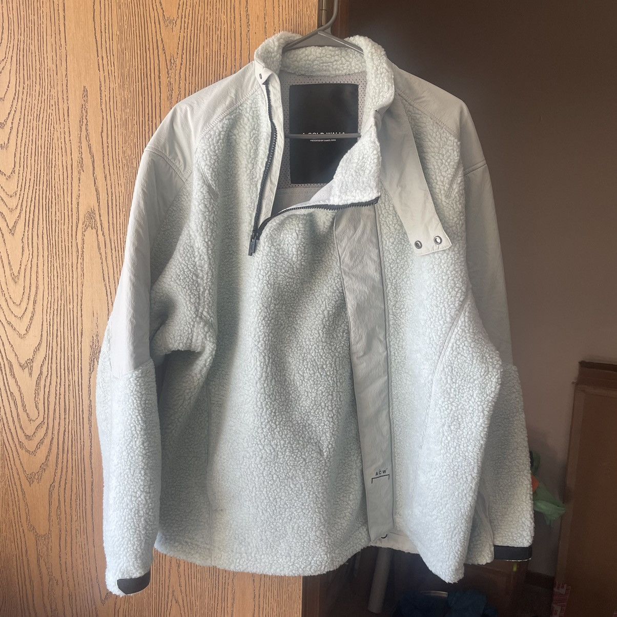 A-COLD-WALL* ASYMMETRiC PANELED SHERPA PiLE FLEECE BiAS COAT JACKET Size US L / EU 52-54 / 3 - 9 Thumbnail