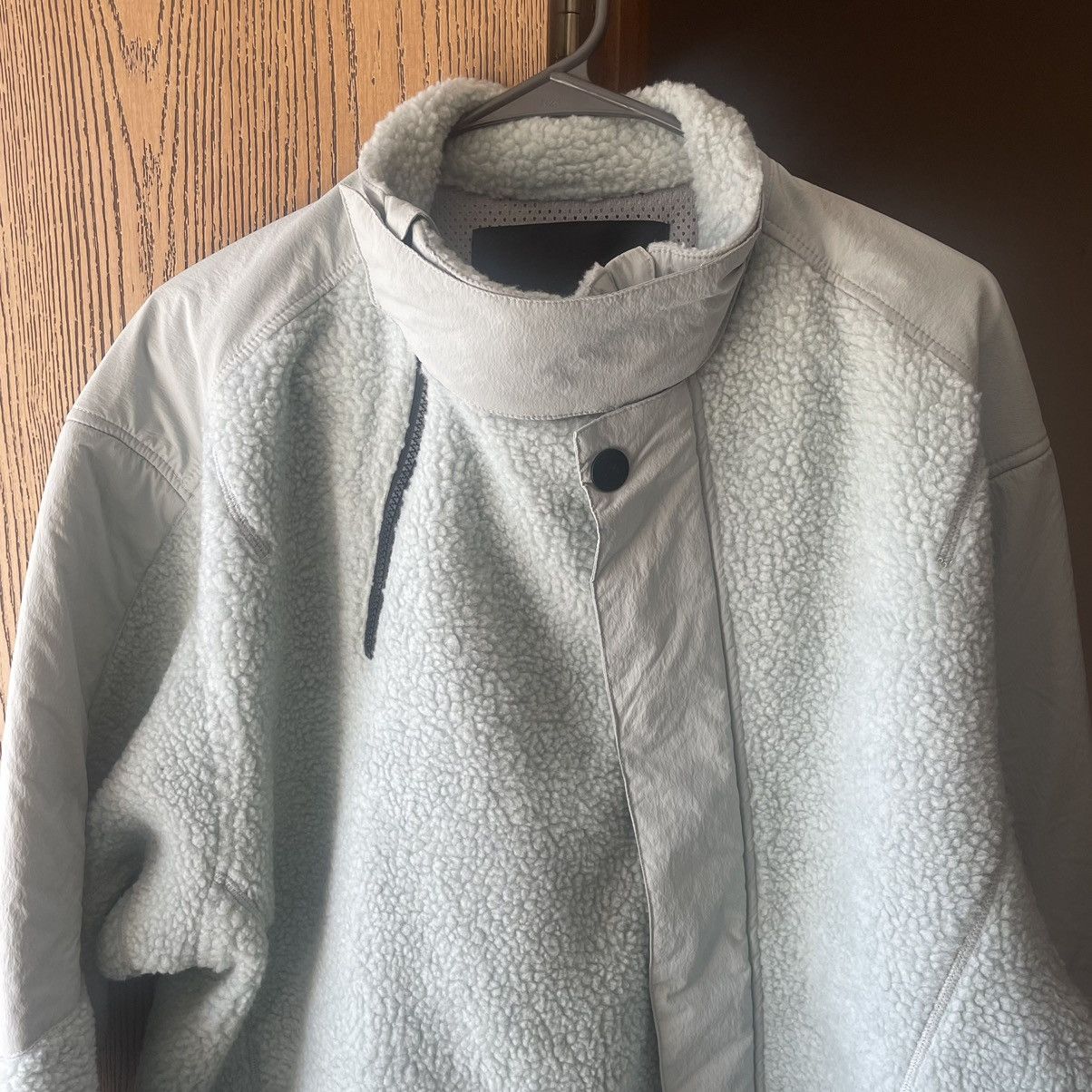 A-COLD-WALL* ASYMMETRiC PANELED SHERPA PiLE FLEECE BiAS COAT JACKET Size US L / EU 52-54 / 3 - 8 Thumbnail