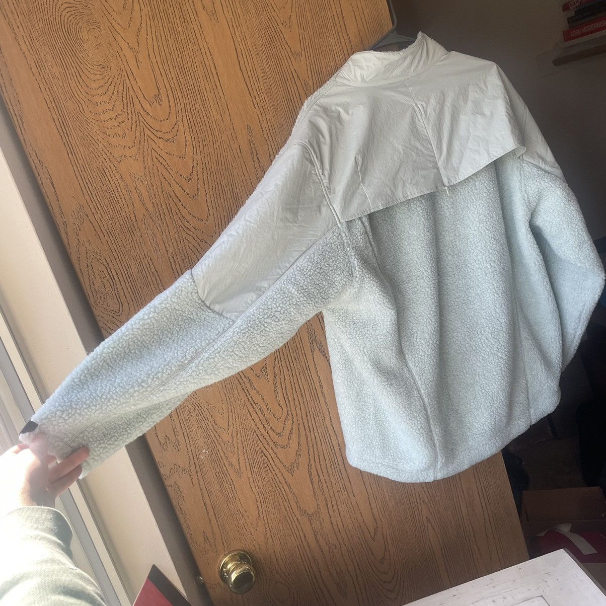 A-COLD-WALL* ASYMMETRiC PANELED SHERPA PiLE FLEECE BiAS COAT JACKET Size US L / EU 52-54 / 3 - 11 Thumbnail