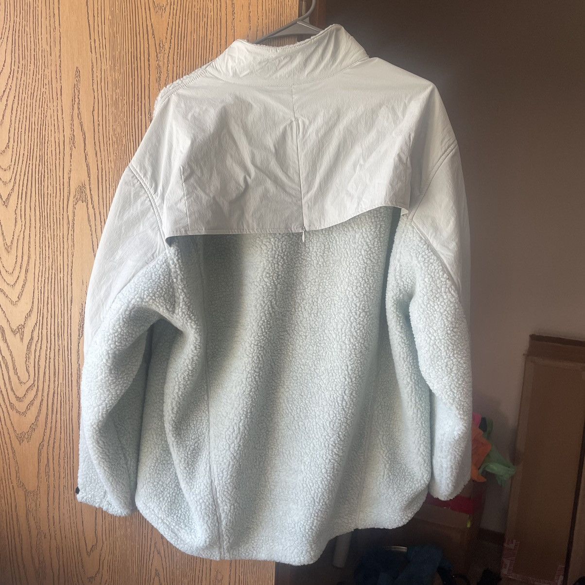 A-COLD-WALL* ASYMMETRiC PANELED SHERPA PiLE FLEECE BiAS COAT JACKET Size US L / EU 52-54 / 3 - 12 Thumbnail
