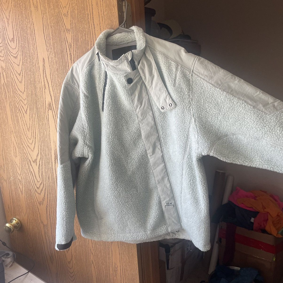 A-COLD-WALL* ASYMMETRiC PANELED SHERPA PiLE FLEECE BiAS COAT JACKET Size US L / EU 52-54 / 3 - 7 Thumbnail