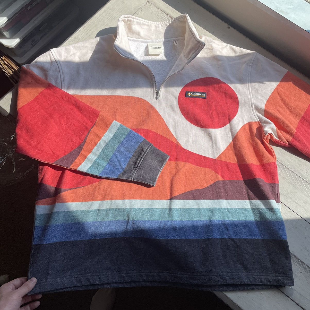 Columbia × Kith 2022 Sonoran Desert Quarterzip Fleece Red Hibiscus Sunset Size US L / EU 52-54 / 3 - 4 Thumbnail