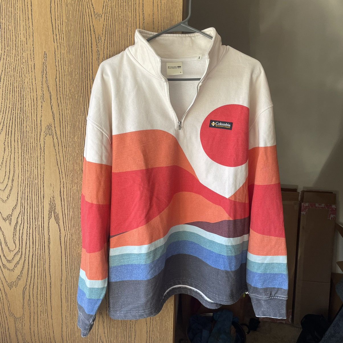 Columbia × Kith 2022 Sonoran Desert Quarterzip Fleece Red Hibiscus Sunset Size US L / EU 52-54 / 3 - 11 Thumbnail