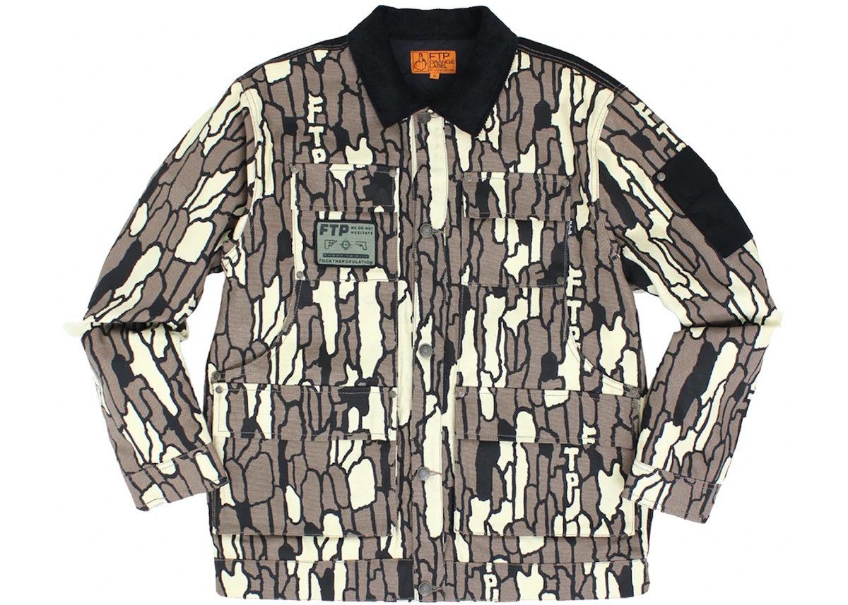Fuck The Population FTP TREEBARK CAMO SHOOTiNG RANGE JACKET WORK CHORE COAT Size US L / EU 52-54 / 3 - 15 Thumbnail