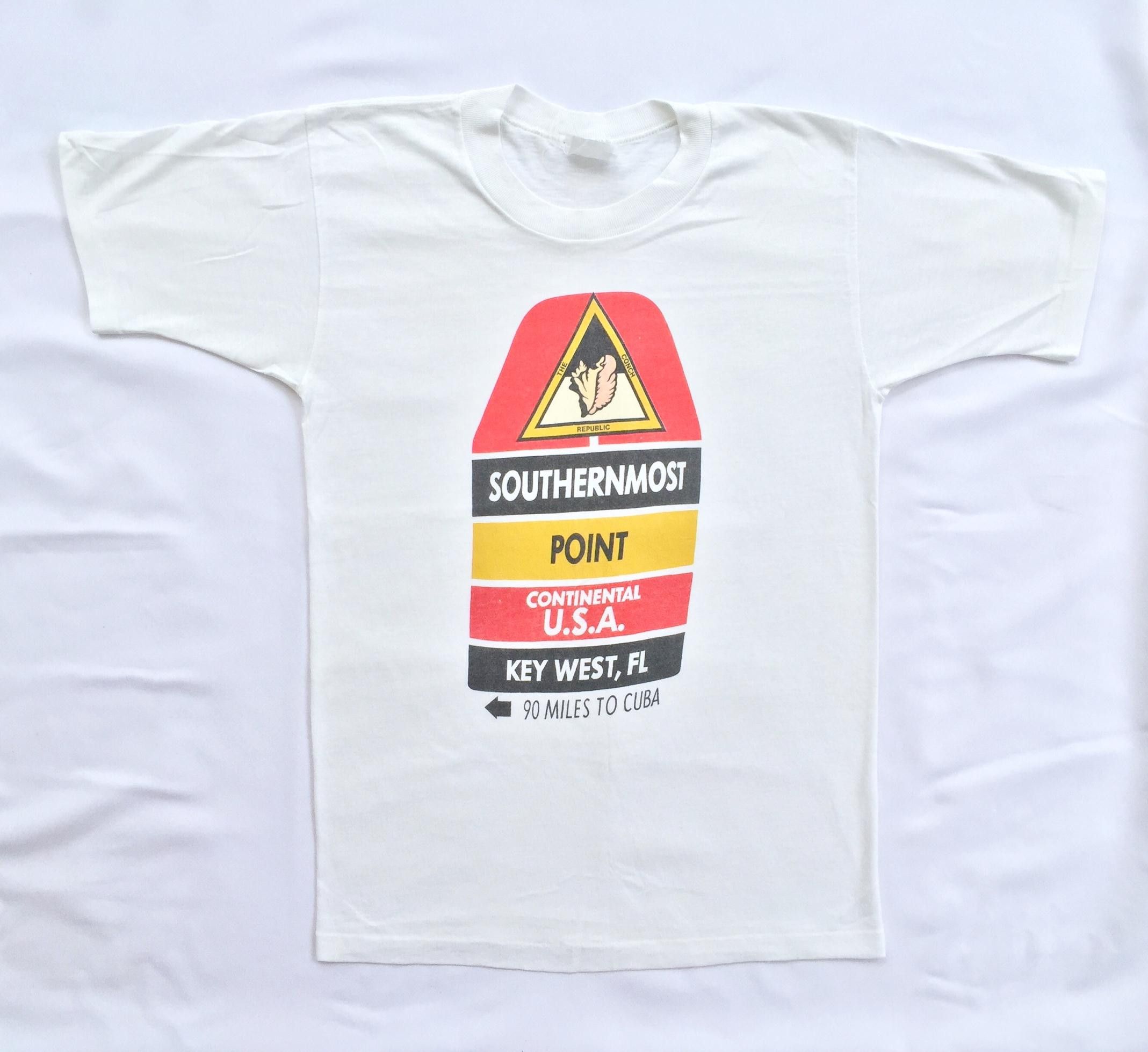 image of Very Vintage 80's The Conch Republic Tee Single Stitches in White, Men's (Size Small)
