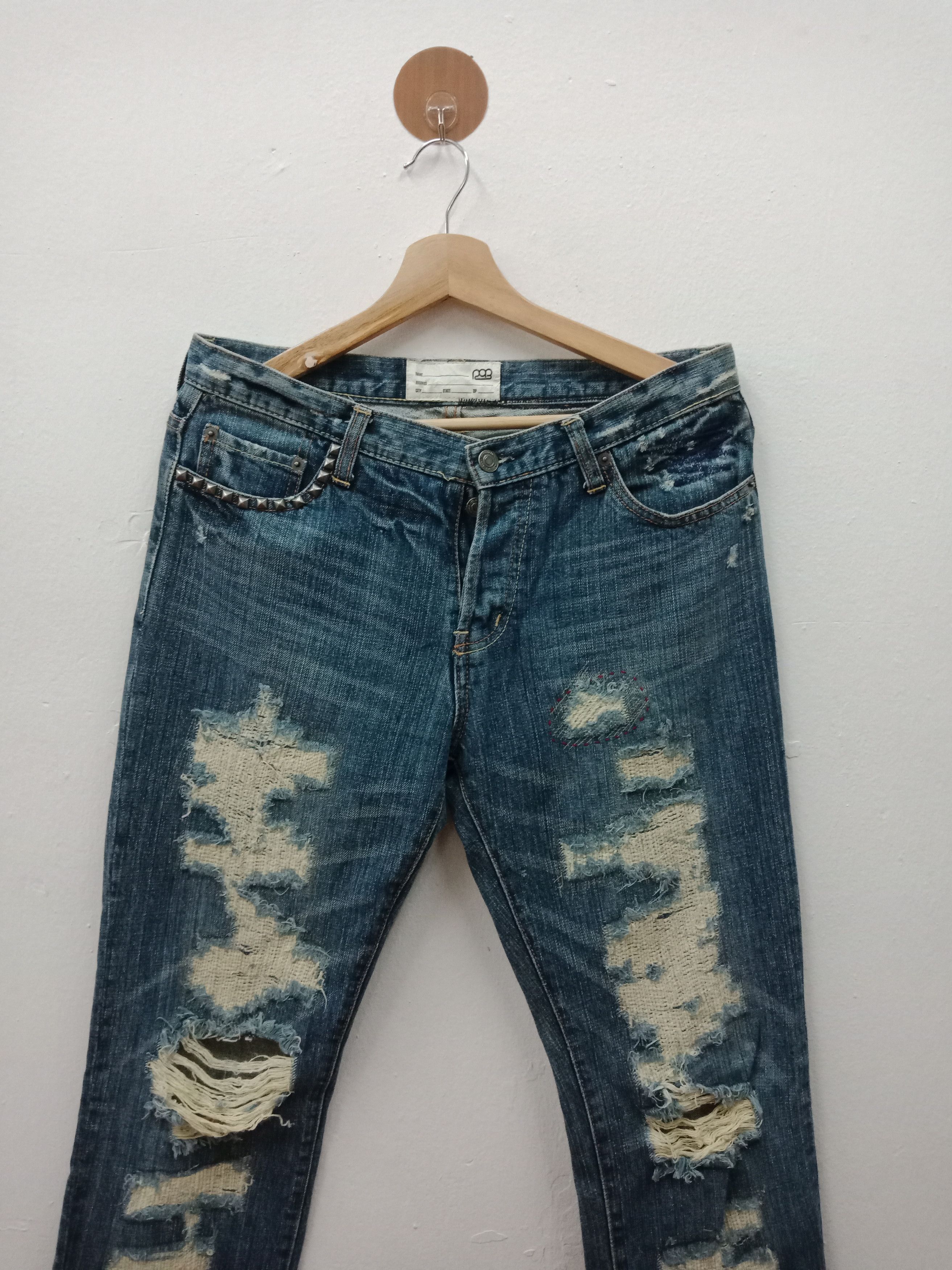 In The Attic Rob Distressed Shredded Studded Inspired By Undercover Size US 31 - 6 Thumbnail