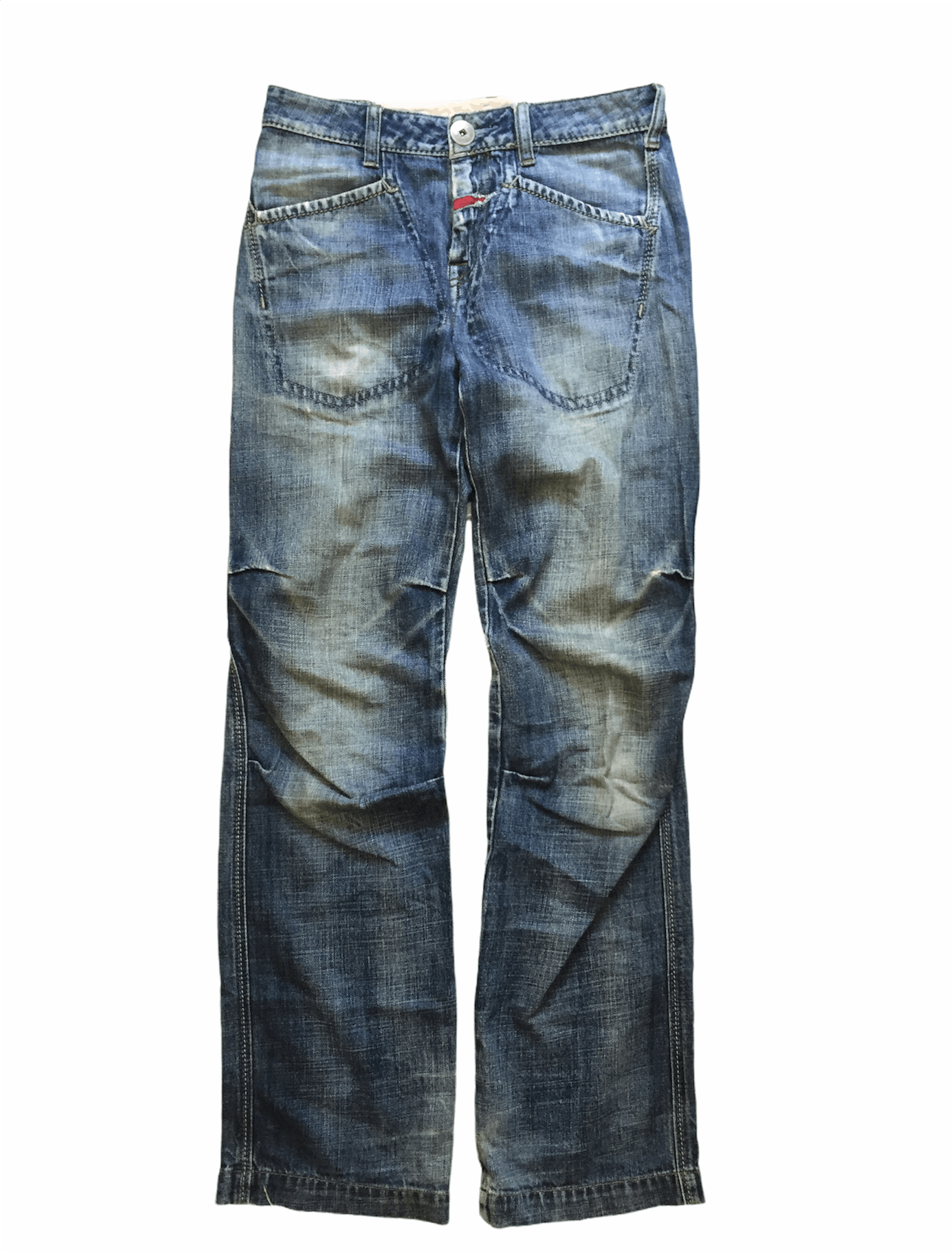 image of Marithe Francois Girbaud Mfg Bush Design Distressed Pants in Denim, Men's (Size 29)