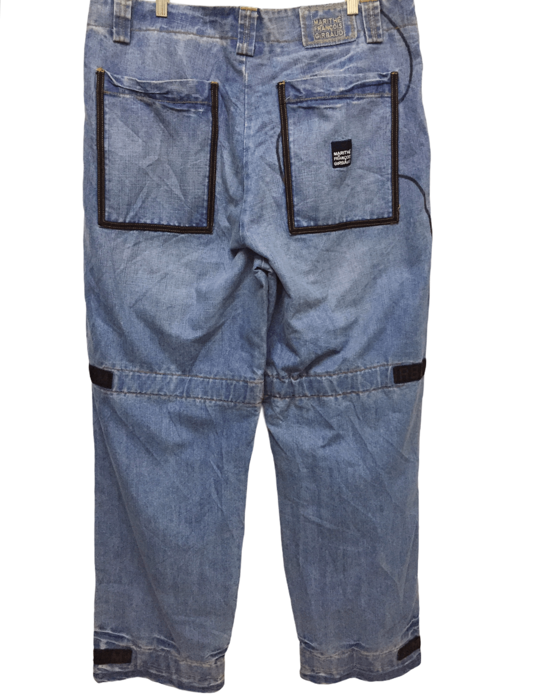 Marithe + Francois Girbaud MFG Velcro black Straps denim Size US 37 - 9 Thumbnail