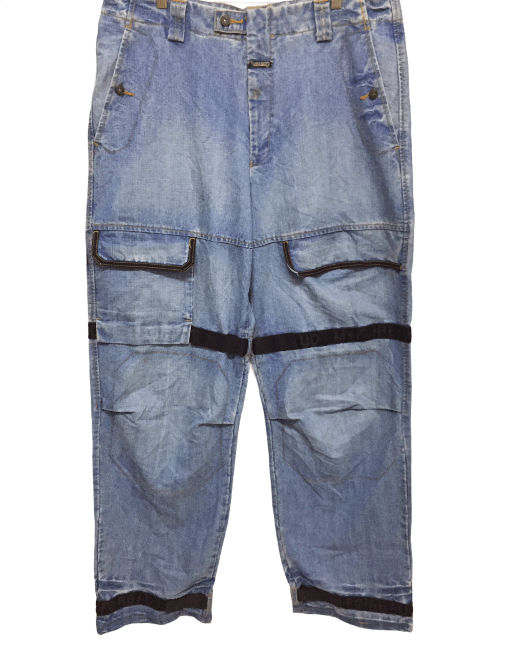 Marithe + Francois Girbaud MFG Velcro black Straps denim Size US 37 - 2 Thumbnail