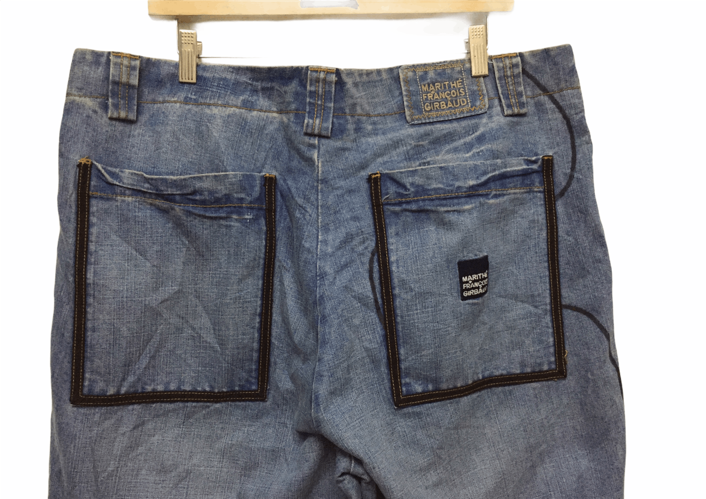 Marithe + Francois Girbaud MFG Velcro black Straps denim Size US 37 - 10 Thumbnail