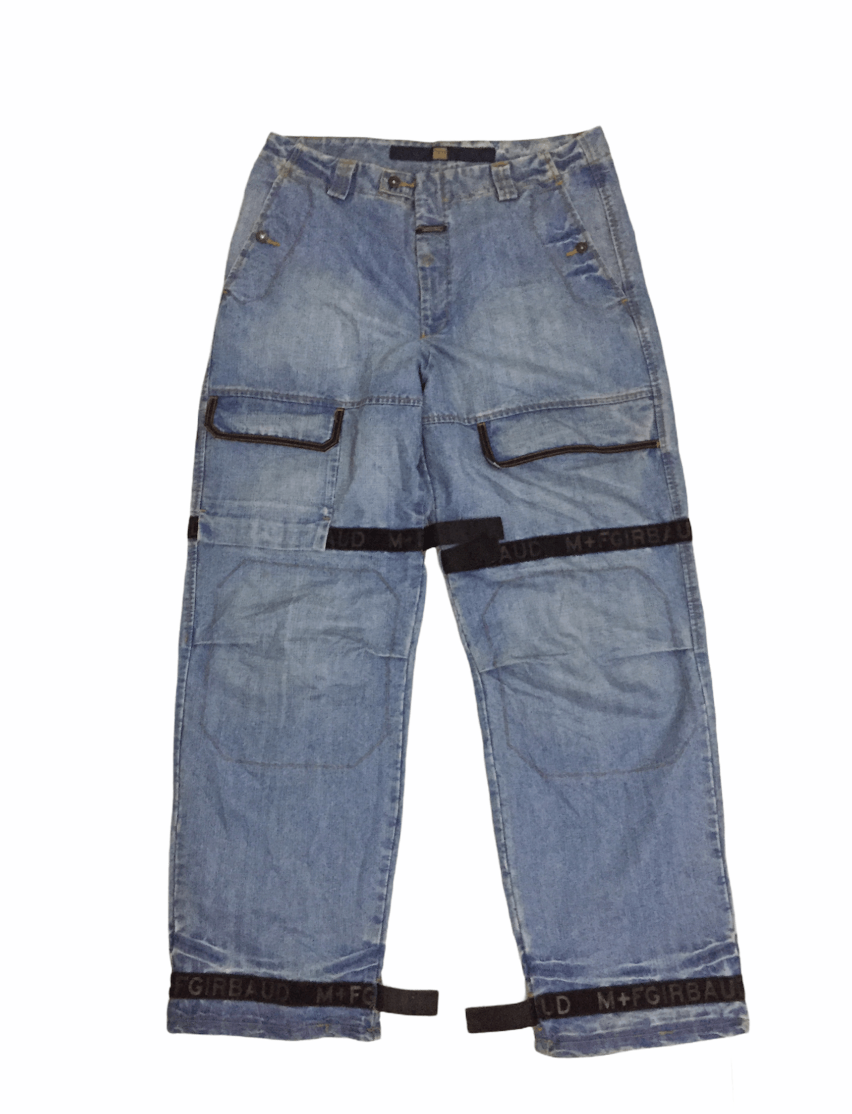 Marithe + Francois Girbaud MFG Velcro black Straps denim Size US 37 - 1 Thumbnail