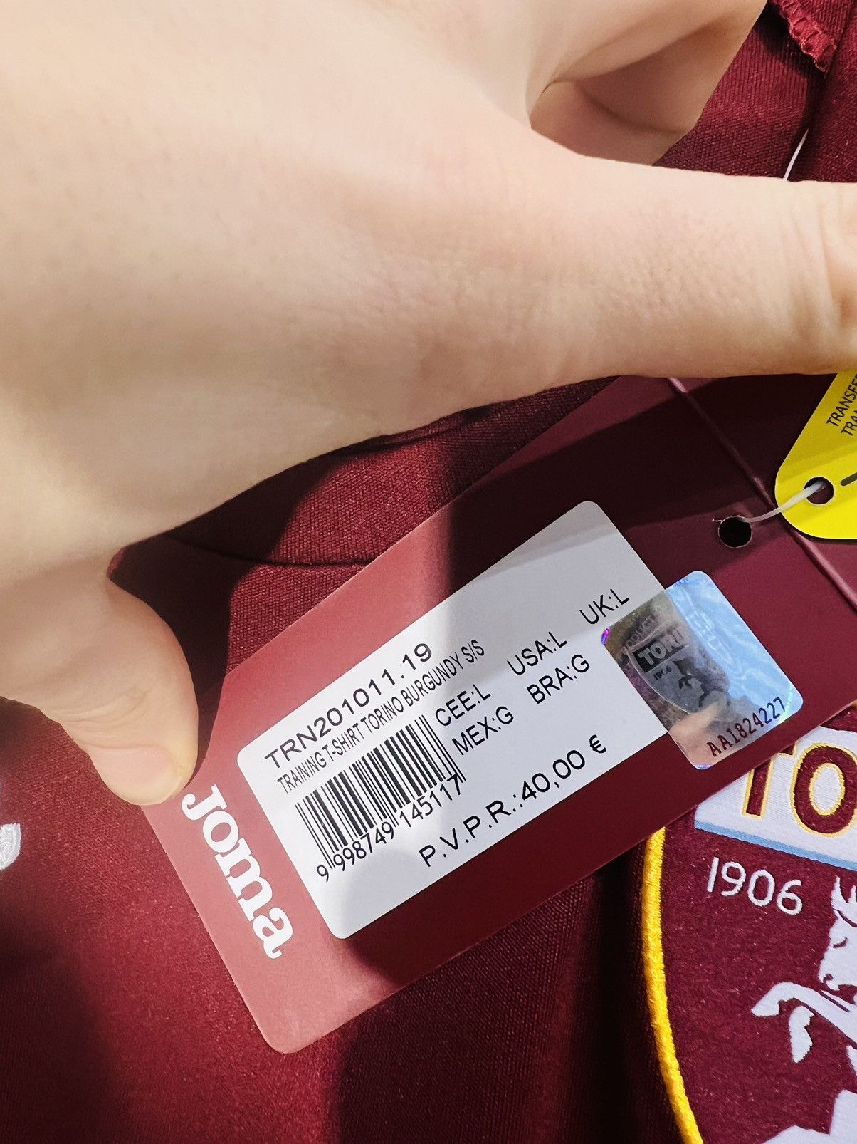 Joma × Vintage Torino jersey joma 2019 brand new Size US L / EU 52-54 / 3 - 10 Thumbnail