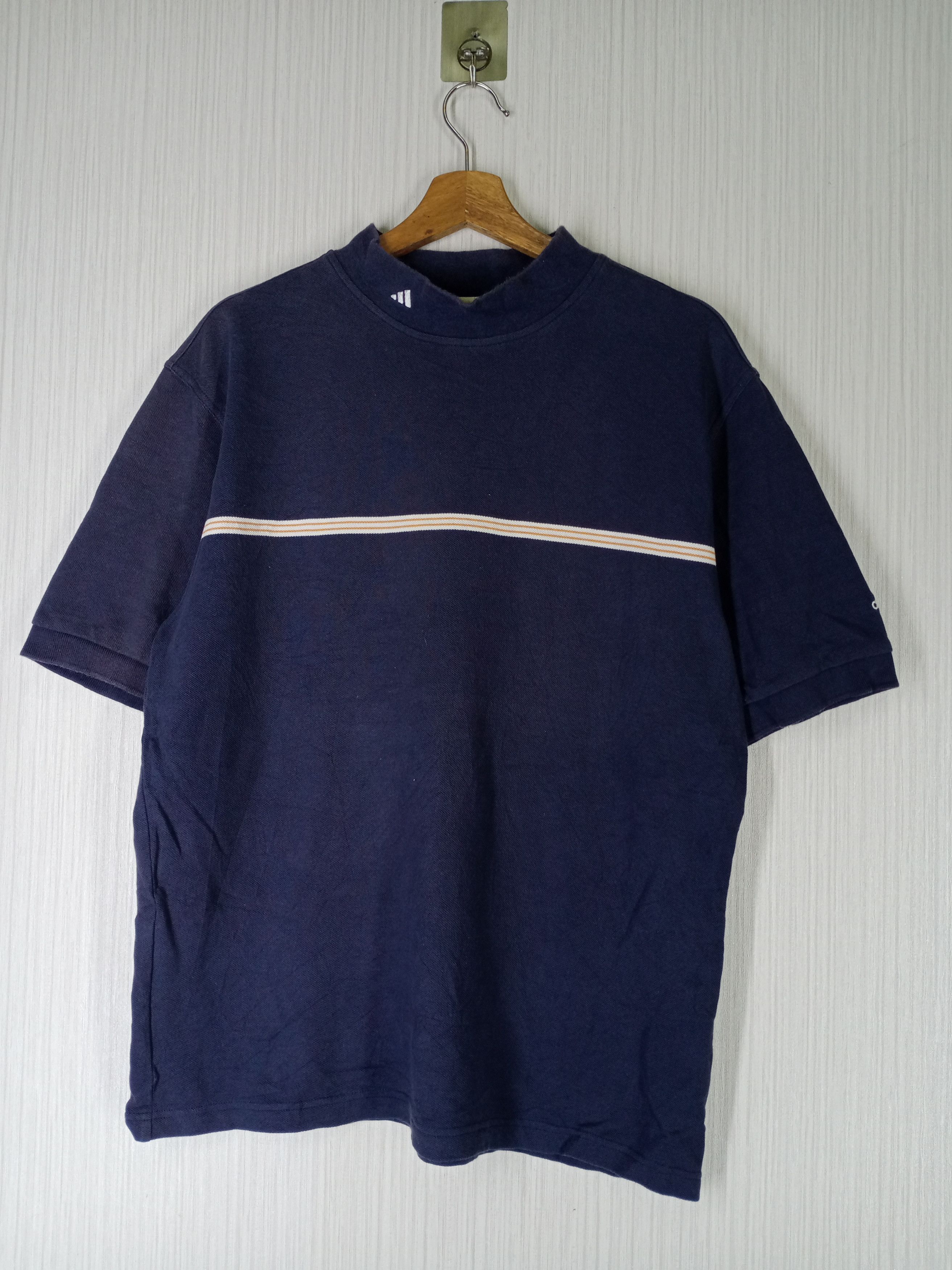 Adidas Vintage Adidas Mock Neck Tshirt Size US L / EU 52-54 / 3 - 2 Thumbnail