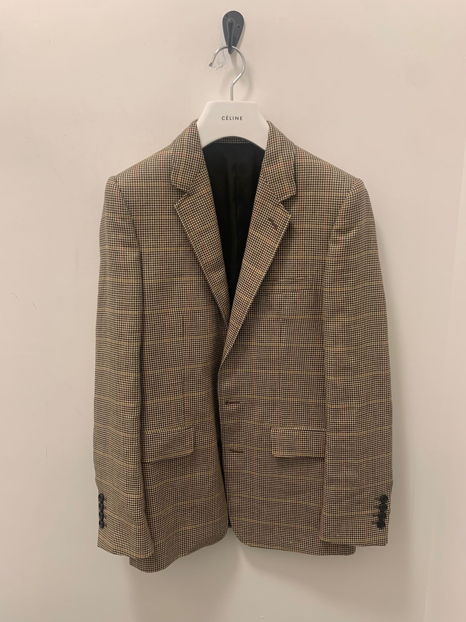 image of Celine Veste Cl 2B Col Surpique Sport Laine in Brown/Black, Men's (Size Small)