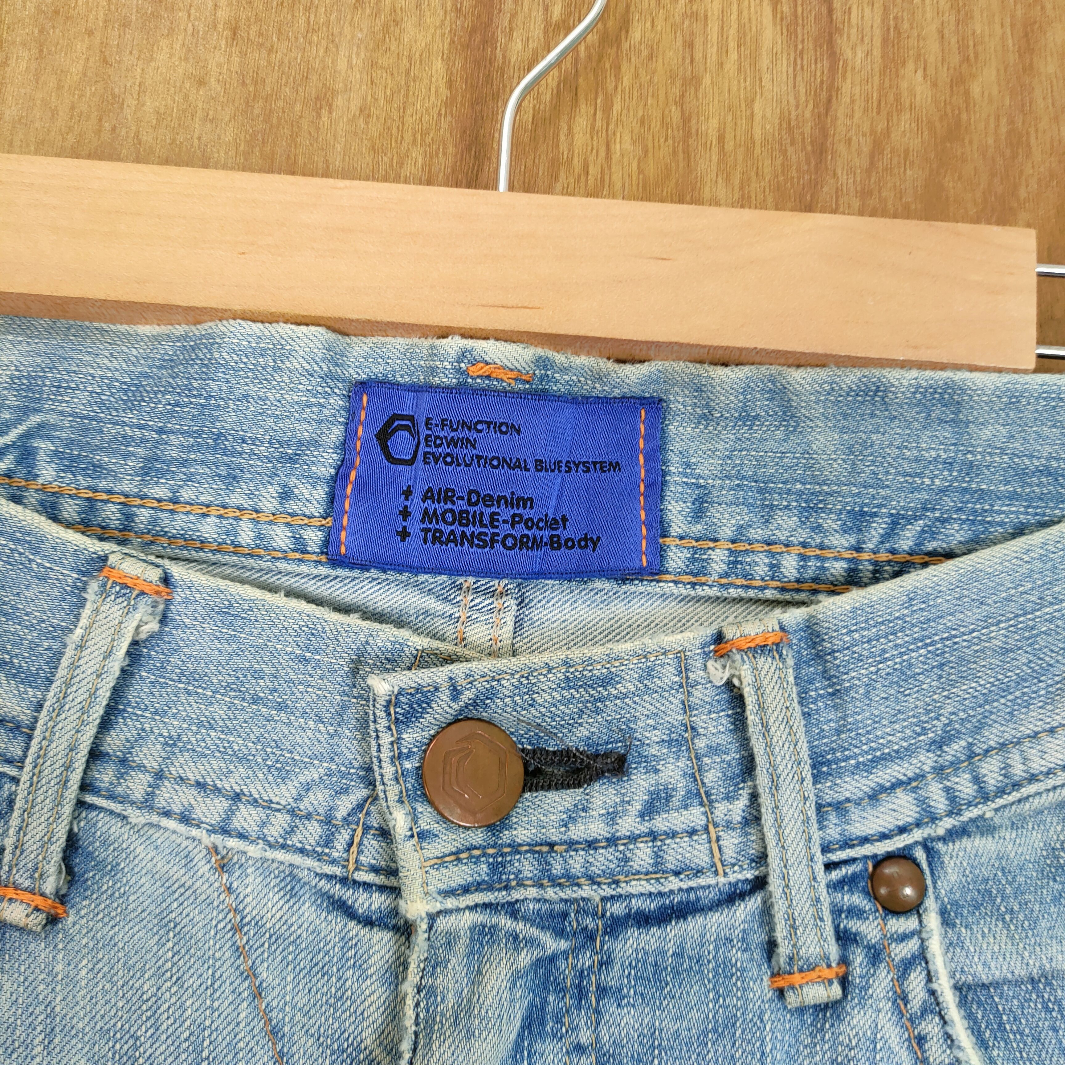 Edwin × Jean × Vintage EDWIN FADED LIGHT BLUE RIPPEP KNEE LOWRISE JEANS PANTS Size US 34 / EU 50 - 6 Thumbnail