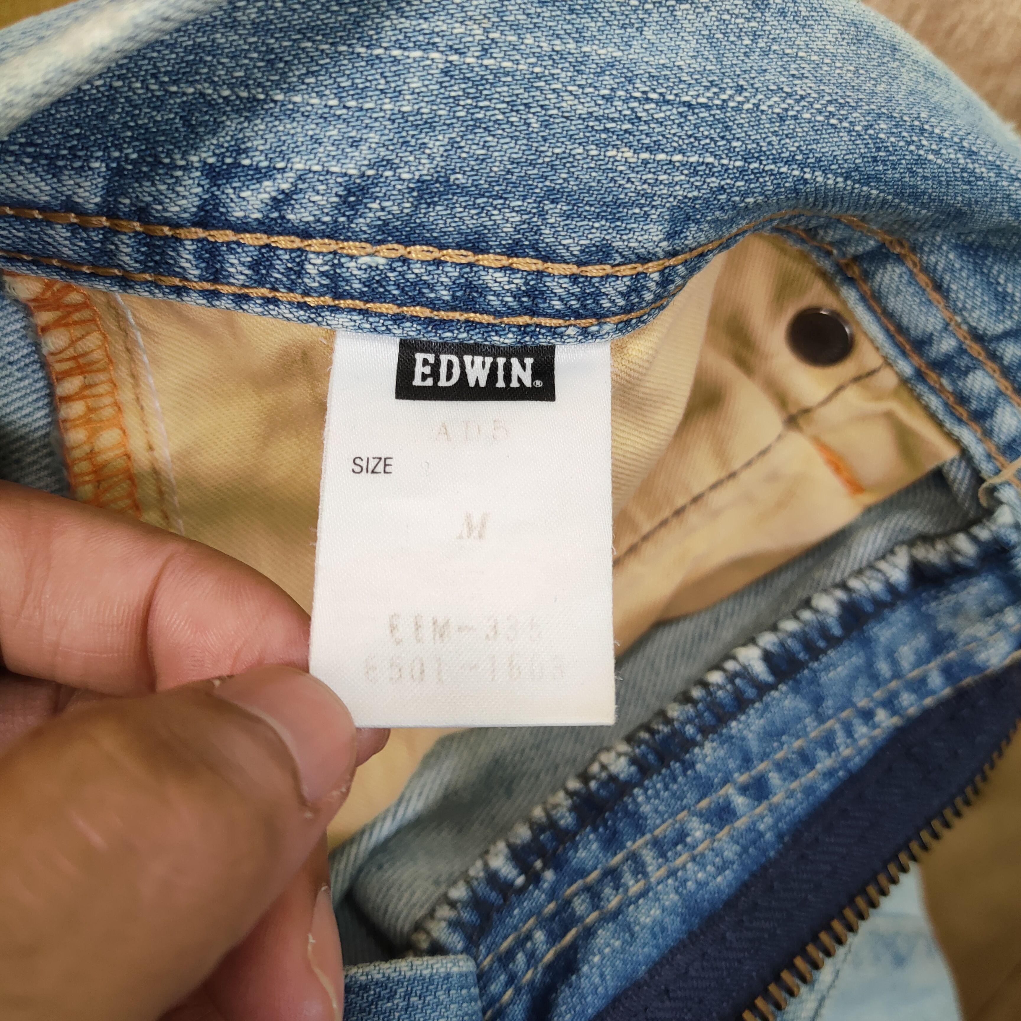 Edwin × Jean × Vintage EDWIN FADED LIGHT BLUE RIPPEP KNEE LOWRISE JEANS PANTS Size US 34 / EU 50 - 11 Thumbnail