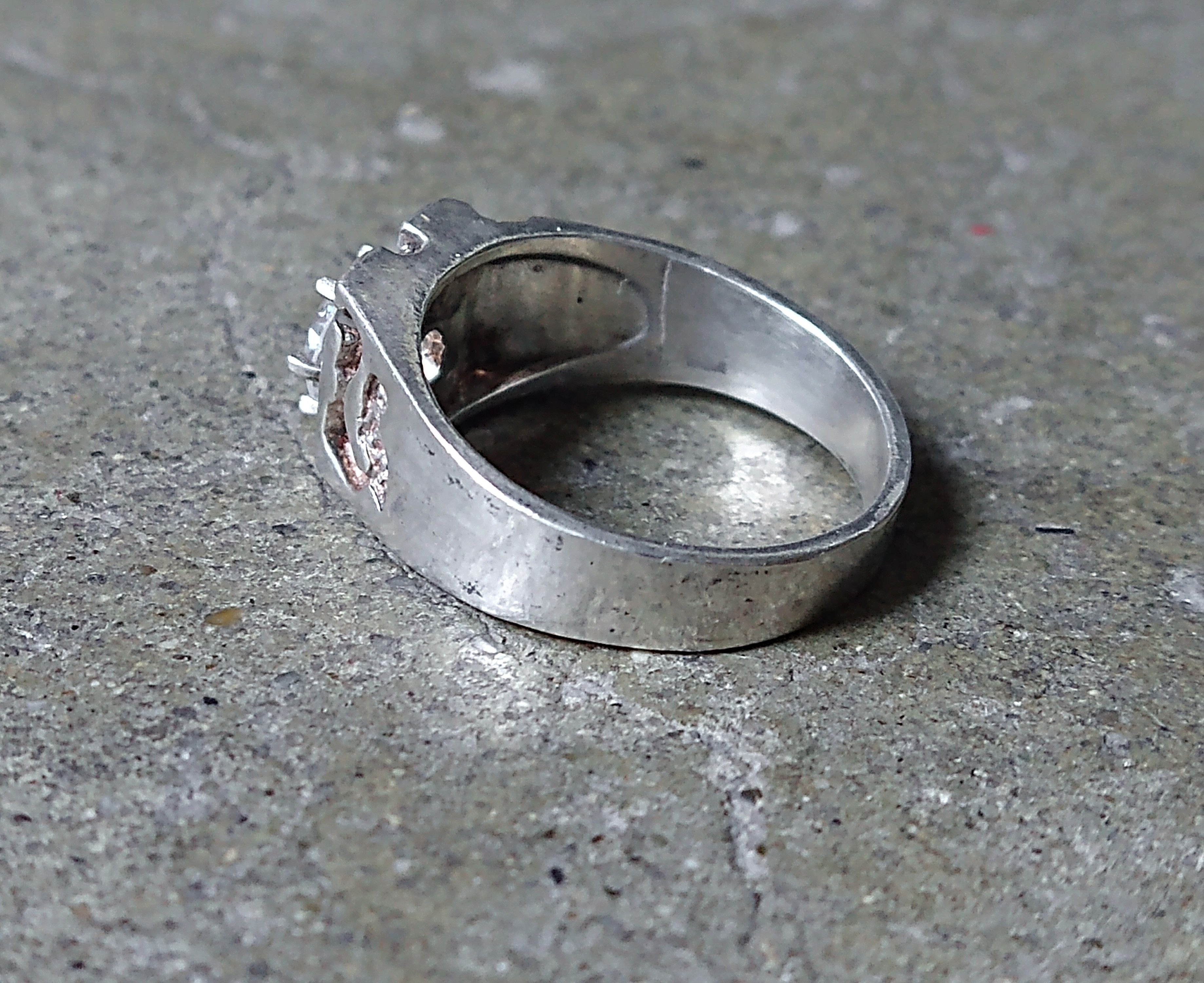 Jewelry × Vintage Sterling Silver Ring Size 9.75 CZ Nugget Brutalist Modern Size ONE SIZE - 7 Thumbnail