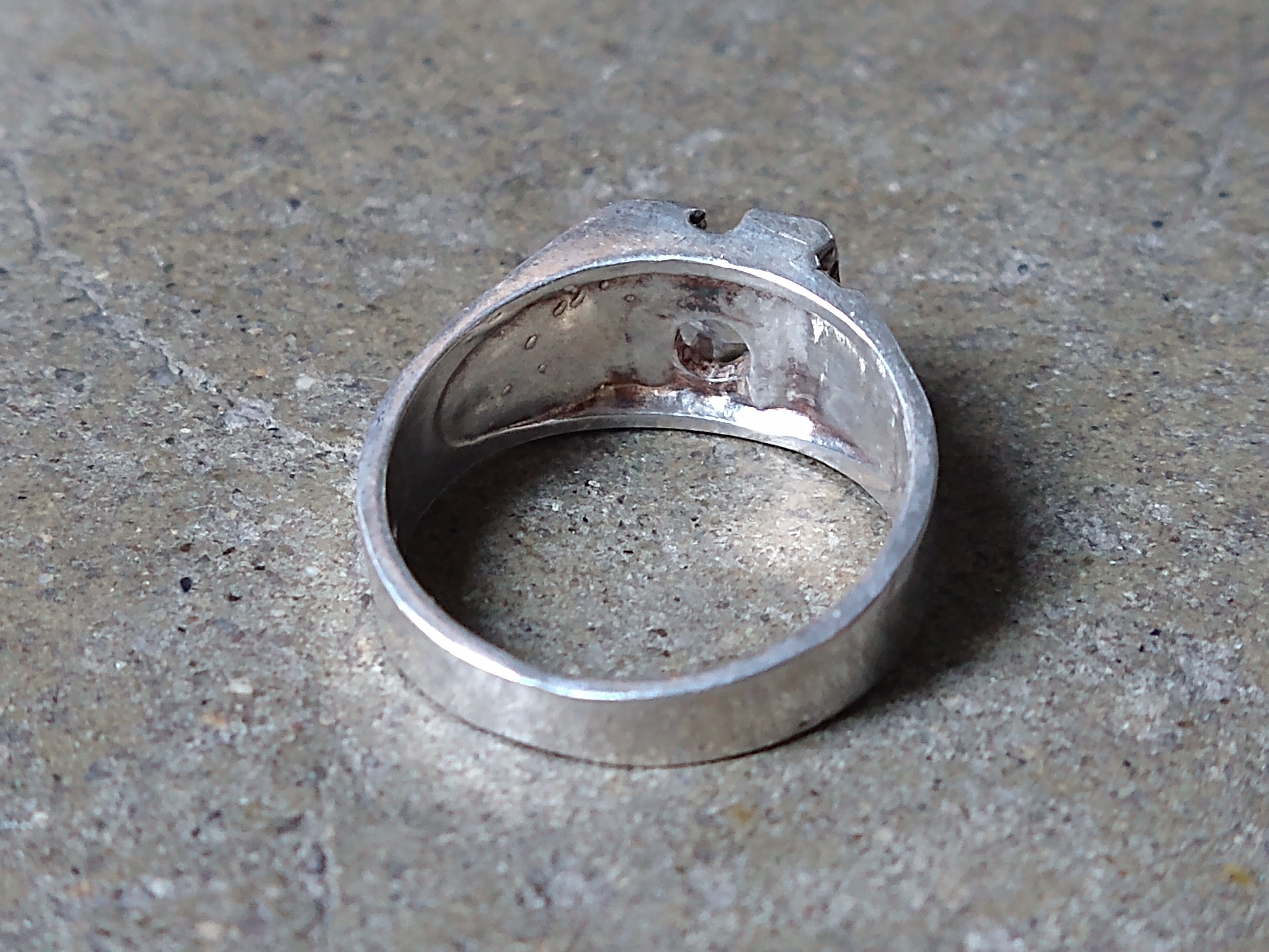 Jewelry × Vintage Sterling Silver Ring Size 9.75 CZ Nugget Brutalist Modern Size ONE SIZE - 9 Thumbnail