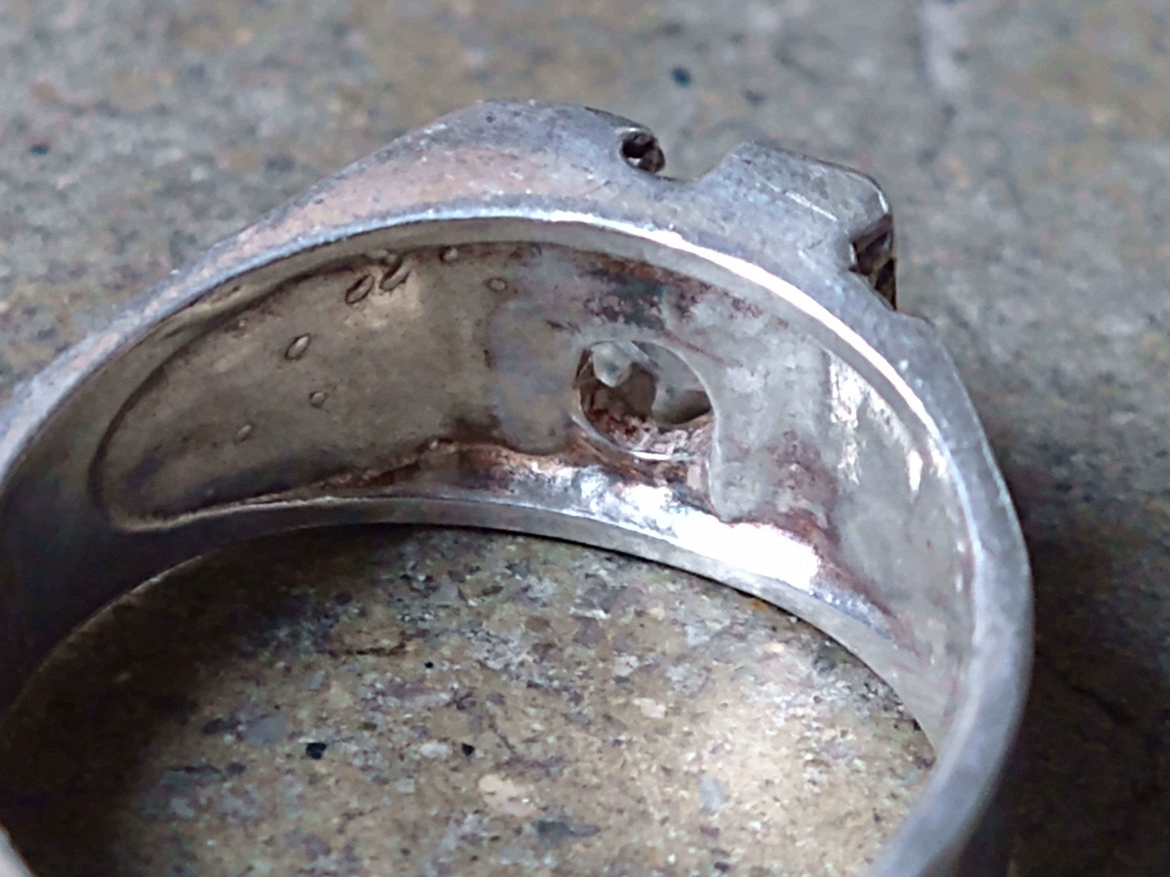Jewelry × Vintage Sterling Silver Ring Size 9.75 CZ Nugget Brutalist Modern Size ONE SIZE - 10 Thumbnail