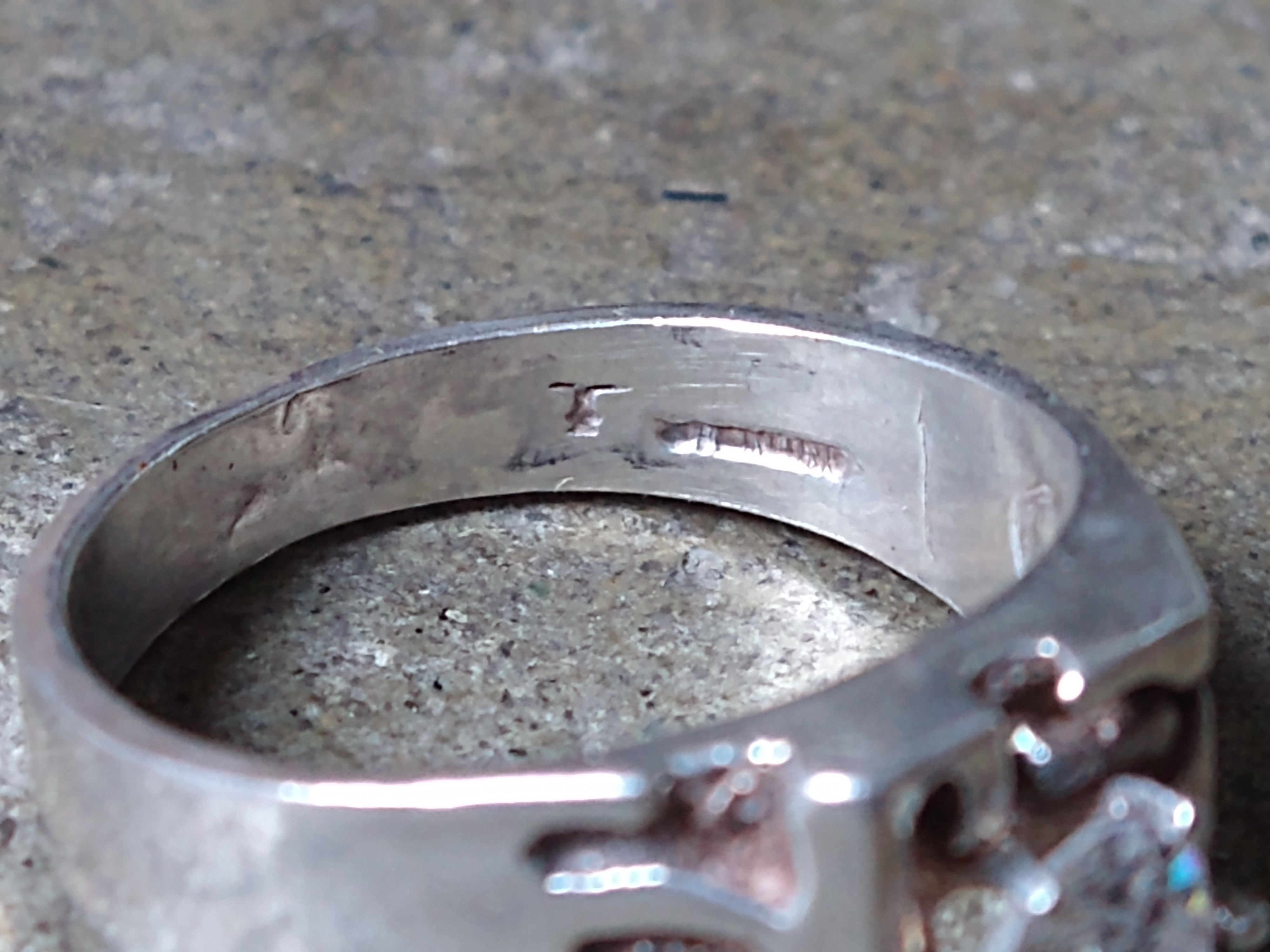 Jewelry × Vintage Sterling Silver Ring Size 9.75 CZ Nugget Brutalist Modern Size ONE SIZE - 6 Thumbnail